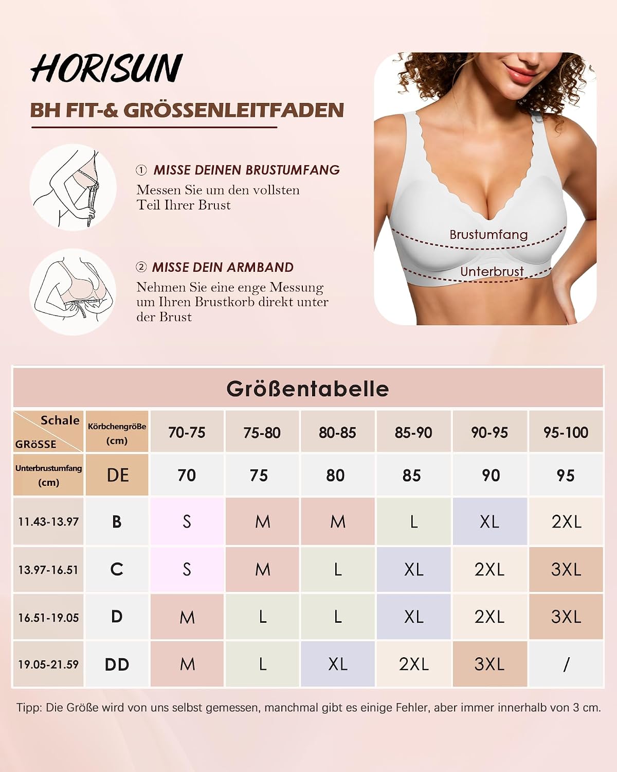 Thumbnail 6 de HORISUN Eleganter bügelloser BH Damen – Nahtloser Push-Up mit V-Ausschnitt, Jelly-Trägern & Breitenverstellung