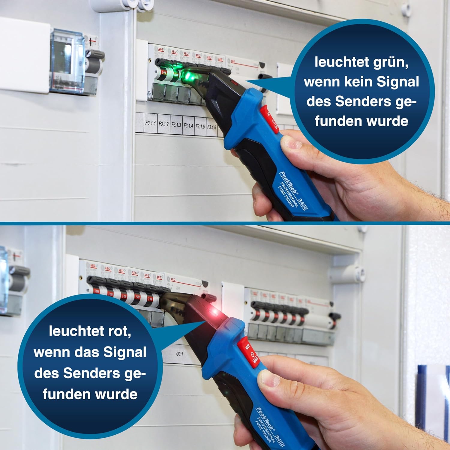 Thumbnail 2 de PeakTech P 3432 Sicherungsfinder und Spannungsprüfer – NCV-Phasenprüfer mit Steckdosentester