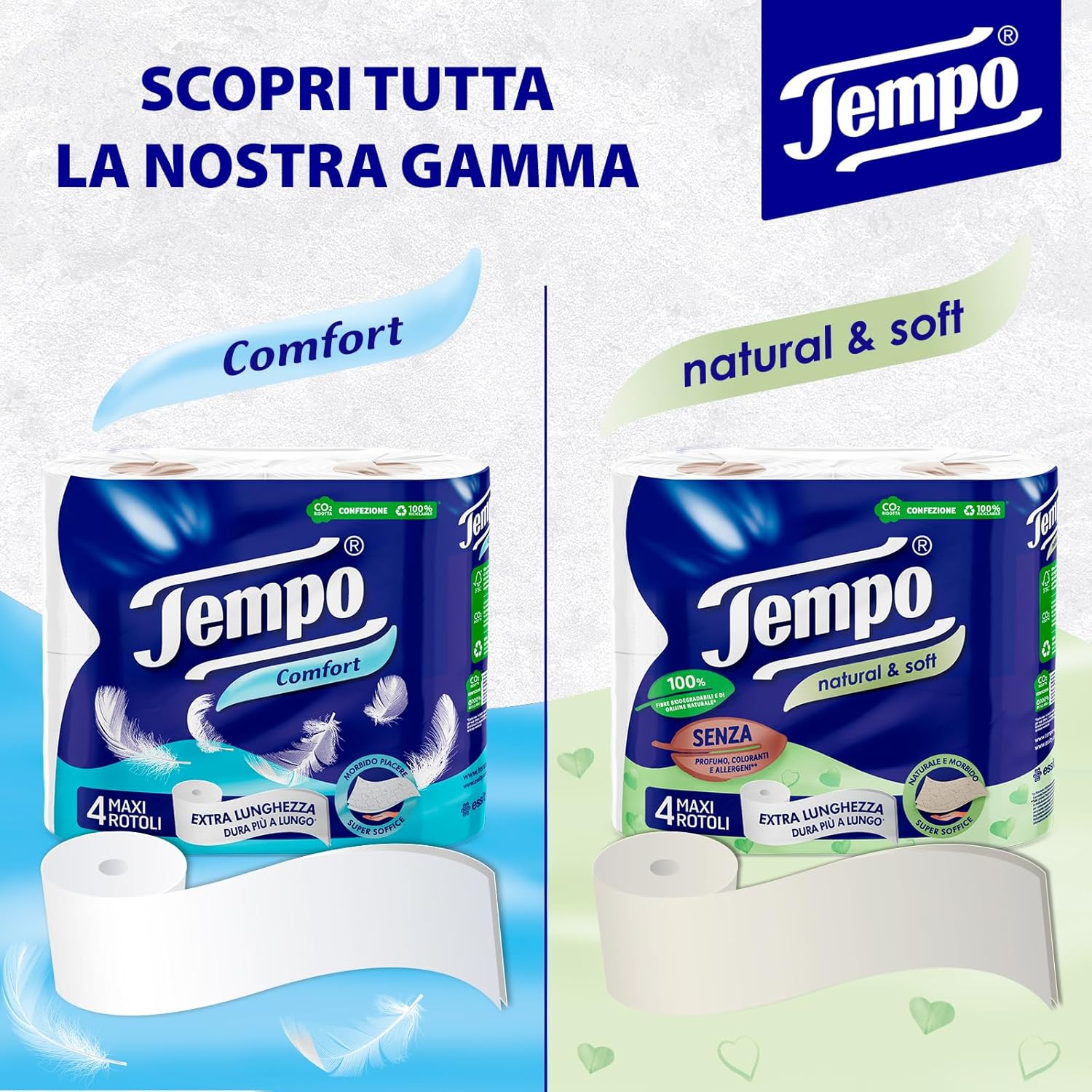 Thumbnail 4 de Tempo Carta Igienica Comfort – Morbida e Resistente, 48 Maxi Rotoli