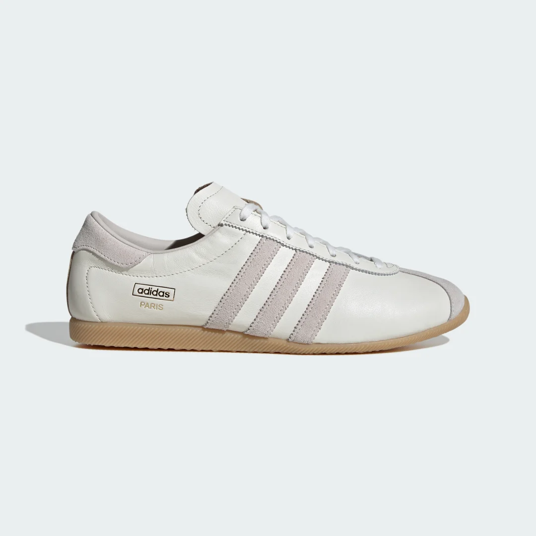 Detalle de Zapatilla Paris de Adidas: leather blanco para un estilo limpio y cómodo