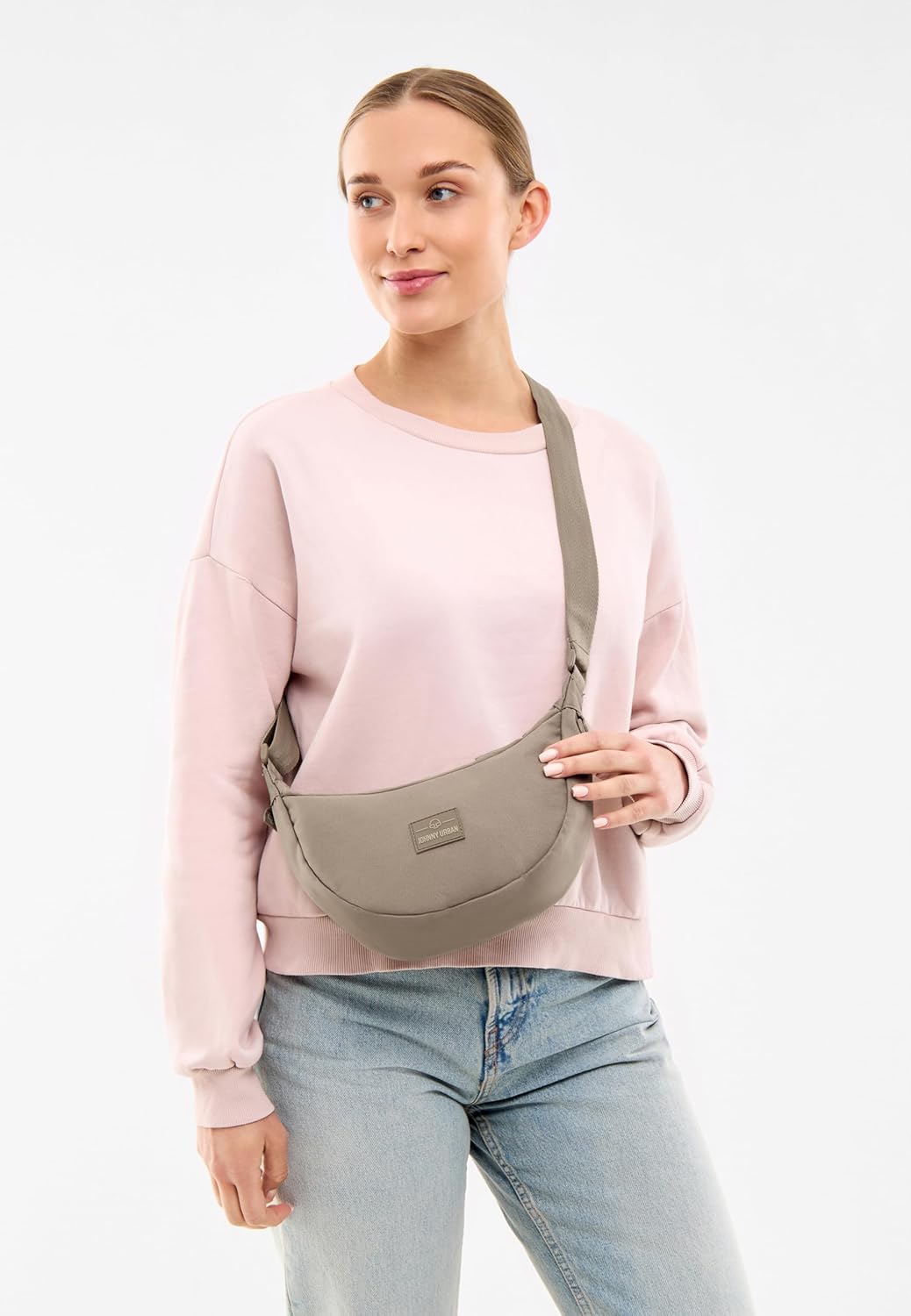 Thumbnail 2 de Johnny Urban Ally Small Crossbody Bag (Umhängetasche) Grau – Halbmond-Design mit verstellbarem Gurt