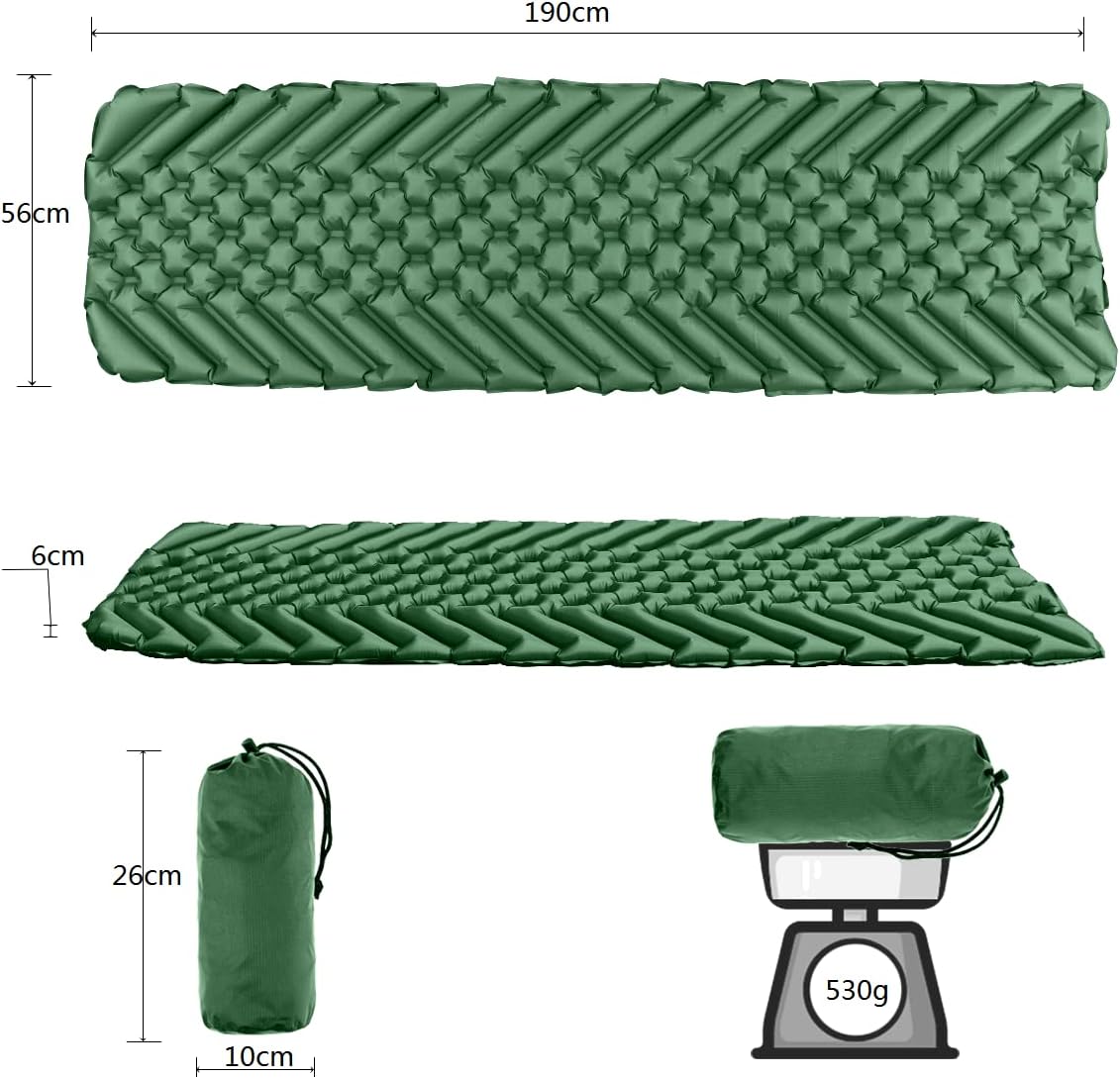 Detalle de Sundom Isomatte Camping Outdoor Ultralight – wasserdichte, faltbare Luftmatratze 190 × 59 × 6 cm