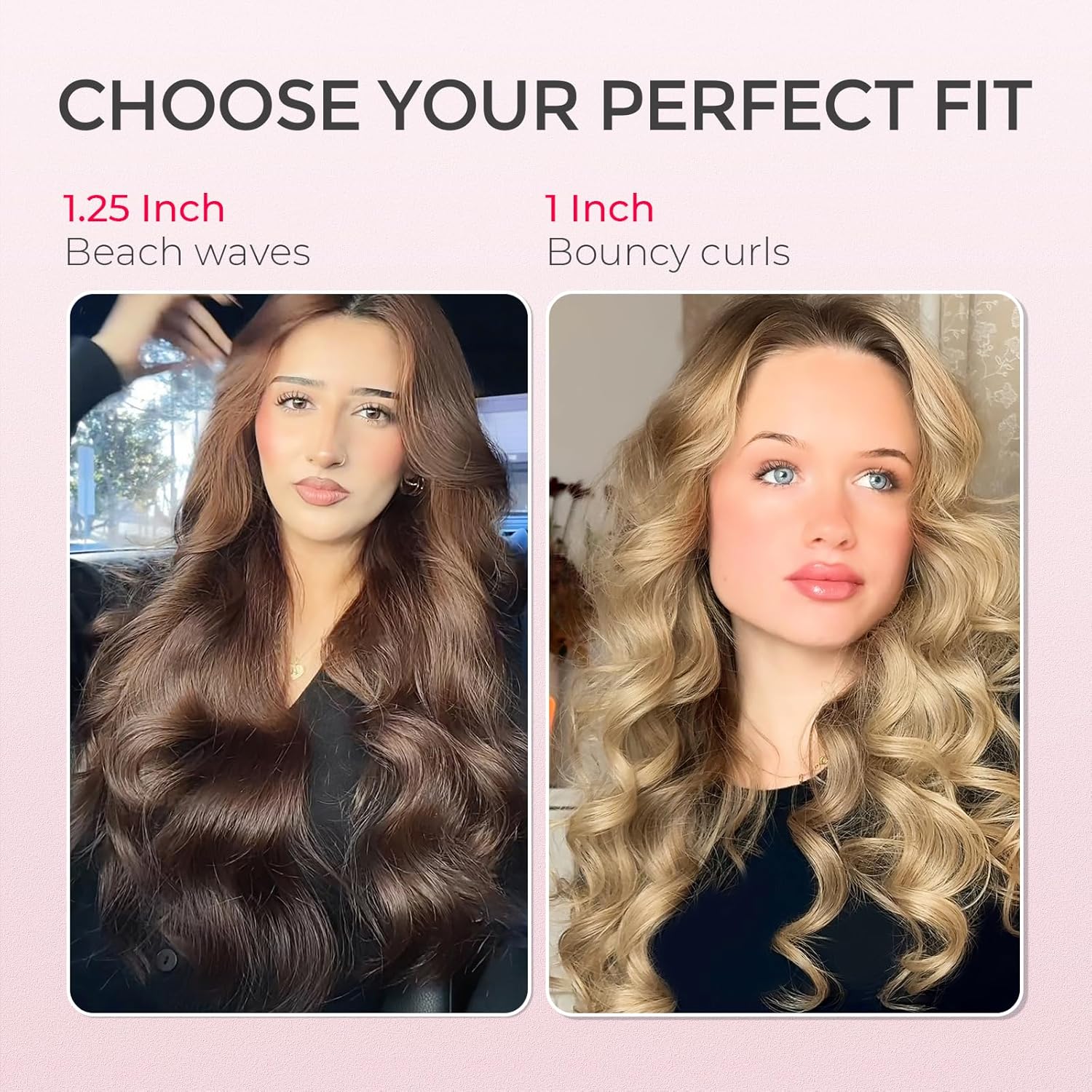 Thumbnail 2 de TYMO CURLPRO Automatic Rotating Hair Curler – Beach Waves 1.25 inch (Pink)