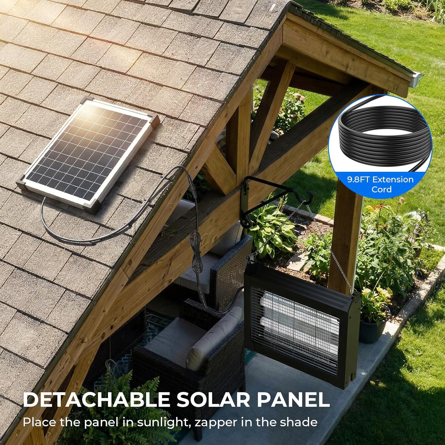 Detalle de Solar Bug Zapper Outdoor with 4500V Electric Grid and 10W Solar Panel