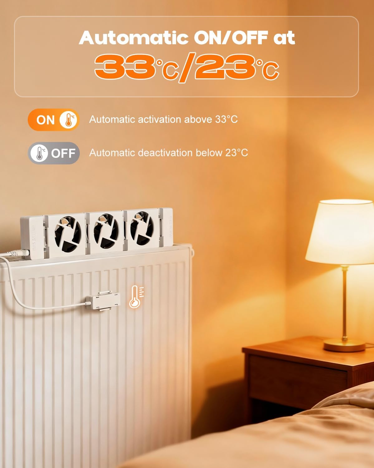 Detalle 2 de Heizkörper Ventilator 2er-Set leiser Lüfter für Heizungen