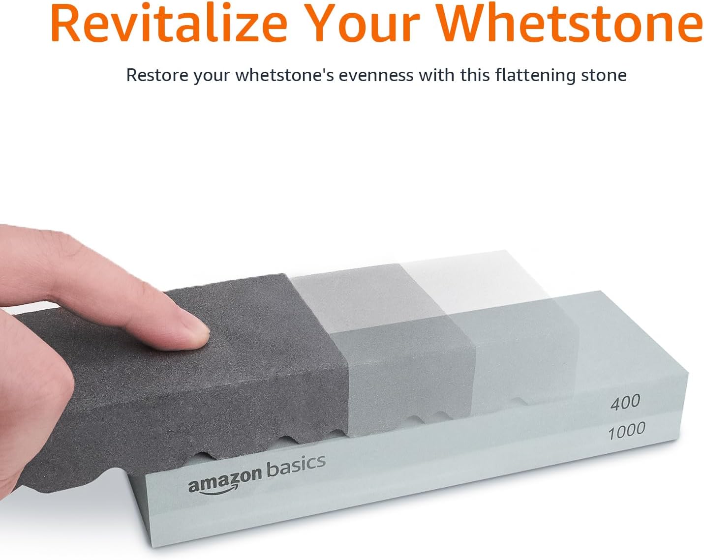 Thumbnail 3 de Amazon Basics Knife Sharpening Whetstone Kit (Dual-Sided 400/1000 and 3000/8000) with Flattening Stone & Non-Slip Bamboo Base