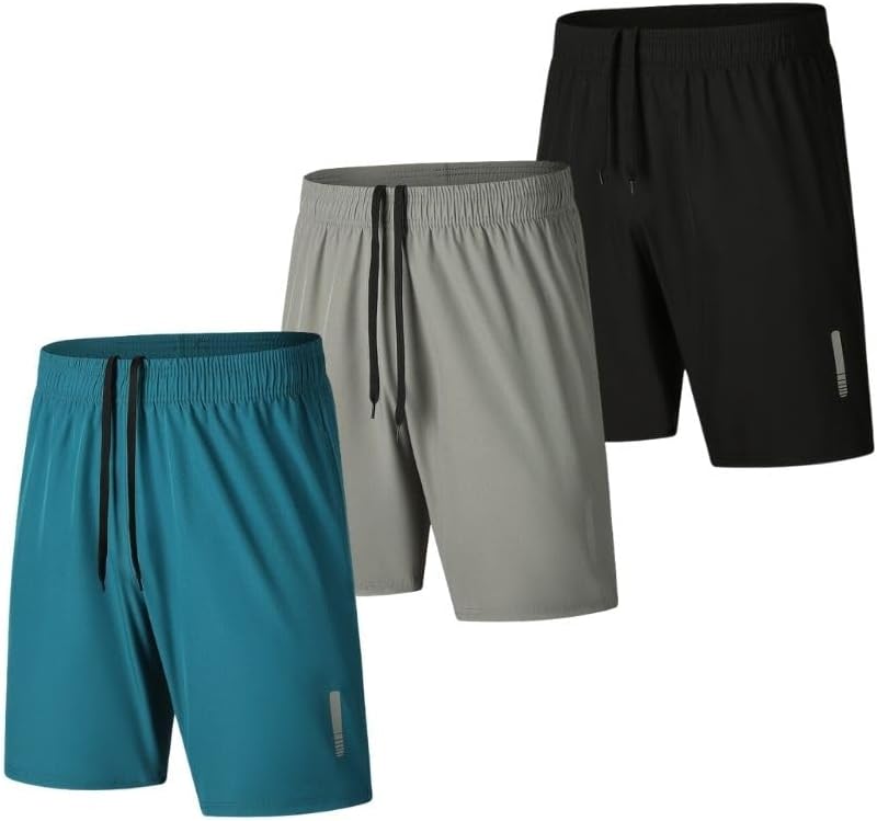 Detalle de fovdtaa 3 Pack Mens Sports Shorts: Quick Dry Gym, Running and Activewear