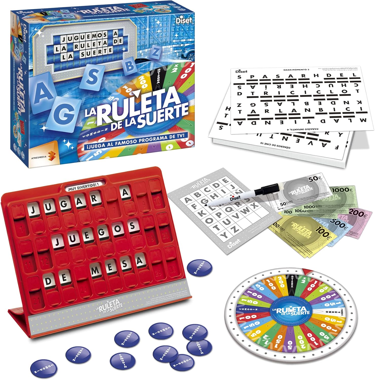 Detalle 2 de Diset La Ruleta de la Suerte 🎡 Juego de Mesa para 2-4 Jugadores