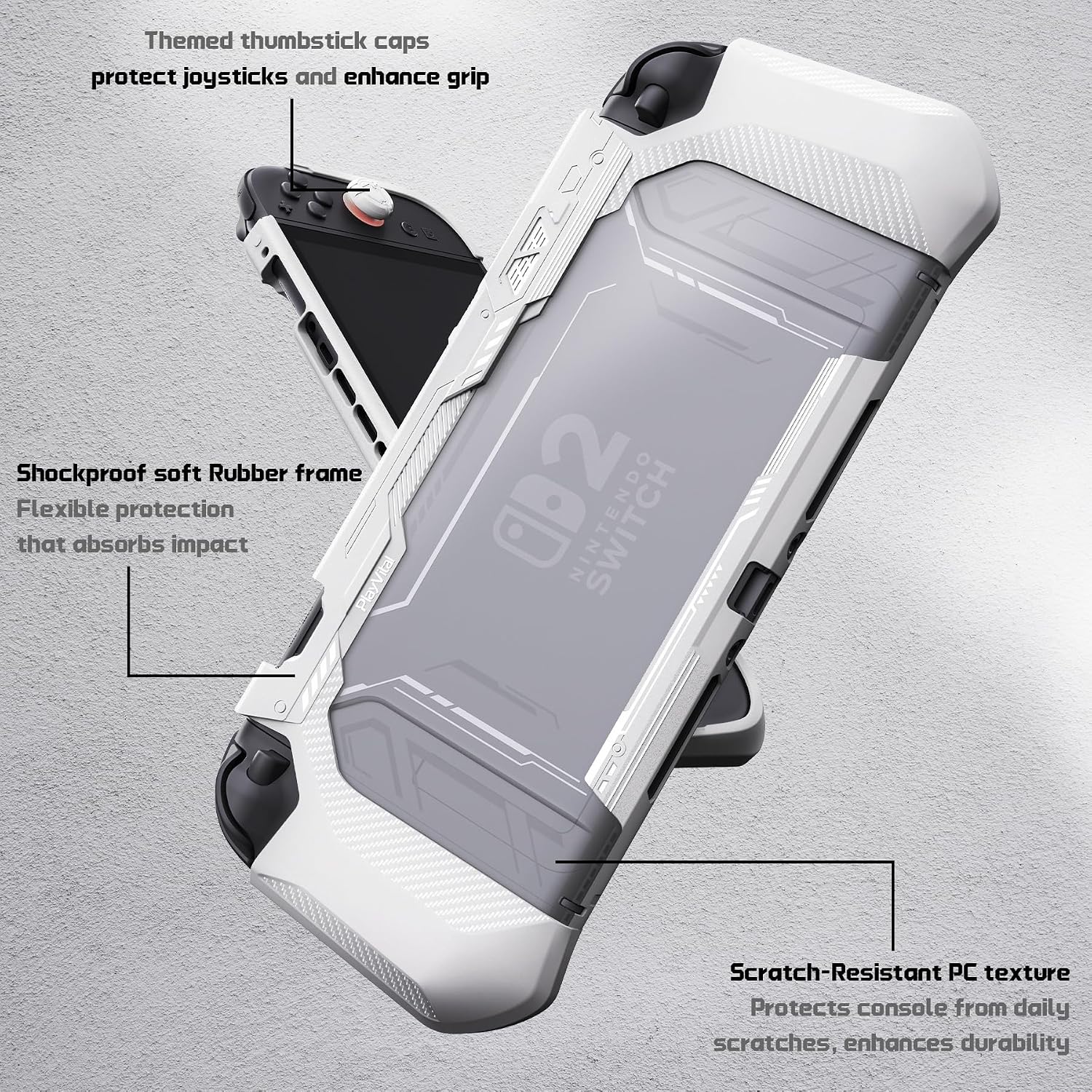 Detalle 2 de PlayVital METEOR Grip Case for Nintendo Switch 2 🕹