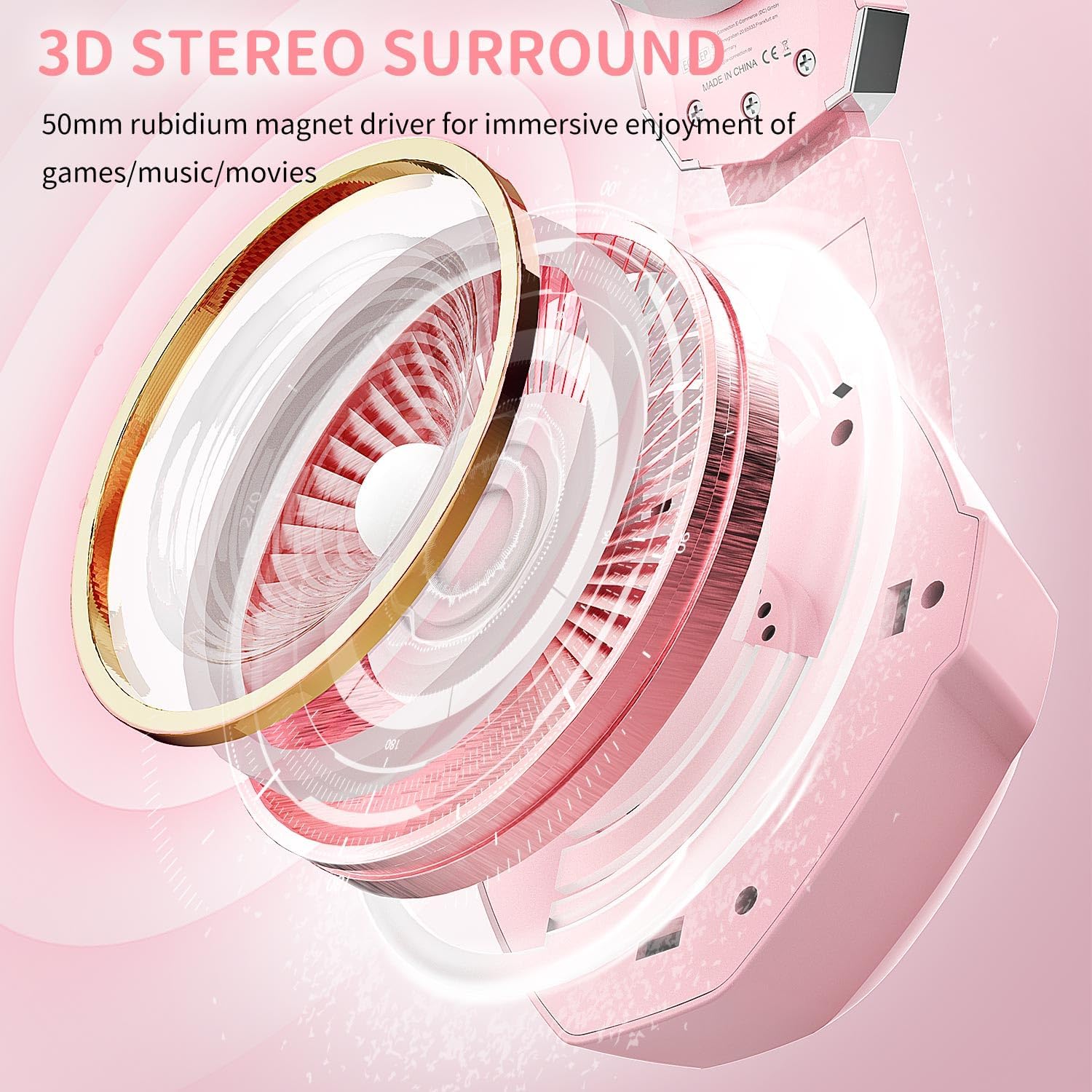 Detalle de Ozeino Auriculares Gaming con cancelación de ruido 50 mm