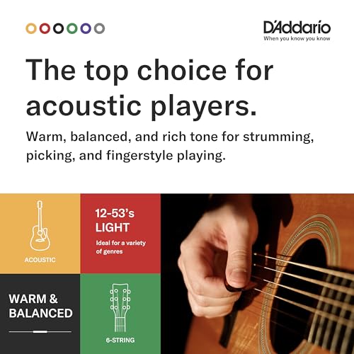Detalle de D'Addario EJ16 Phosphor Bronze Acoustic Guitar Strings, Light 12-53 Set