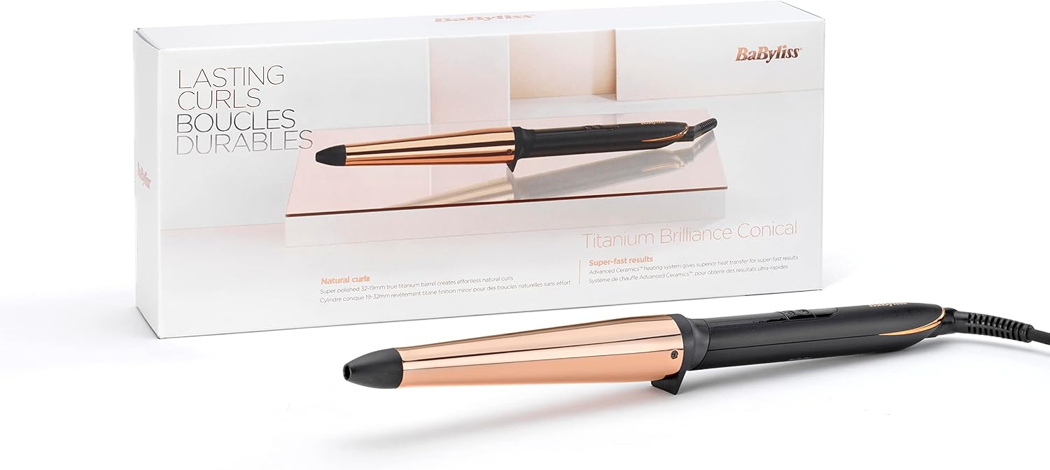 Detalle de BaByliss C458E Boucleur Salon Brilliance Conical : des boucles naturelles en quelques passes