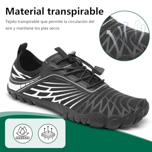 Thumbnail 5 de SAGUARO Barefoot, zapatillas de agua para mujer de secado rápido, negras, 38 EU