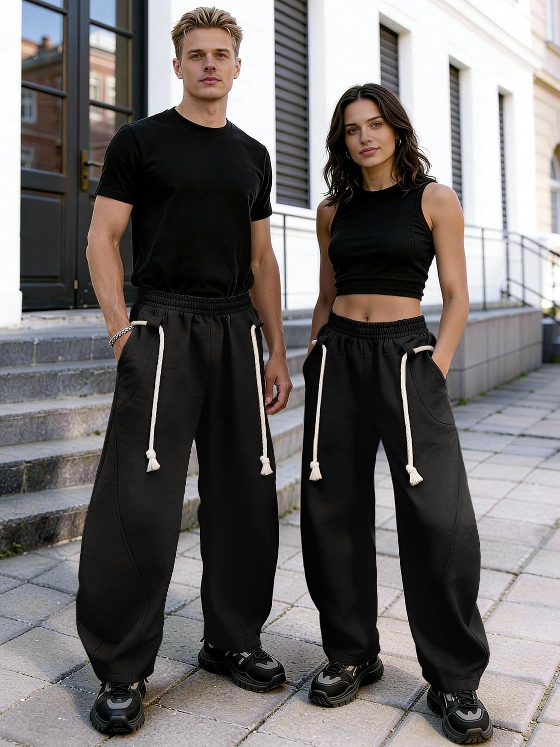 Detalle 1 de PLEPAN Baggy Sweatpants with Elastic Waist