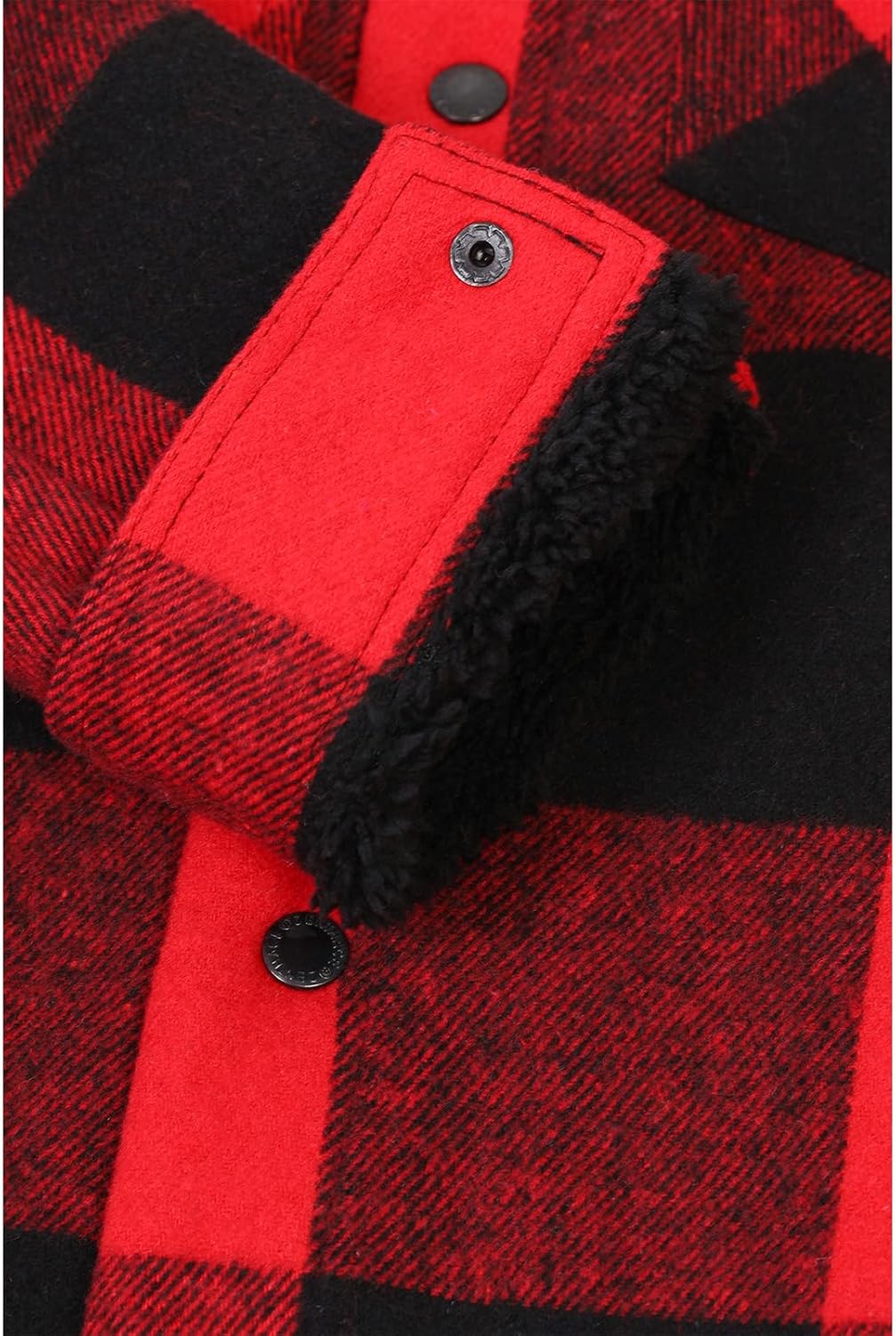 Thumbnail 4 de ZENTHACE Men's Sherpa-Lined Flannel Shirt Jacket, Snap-Front, 9 oz