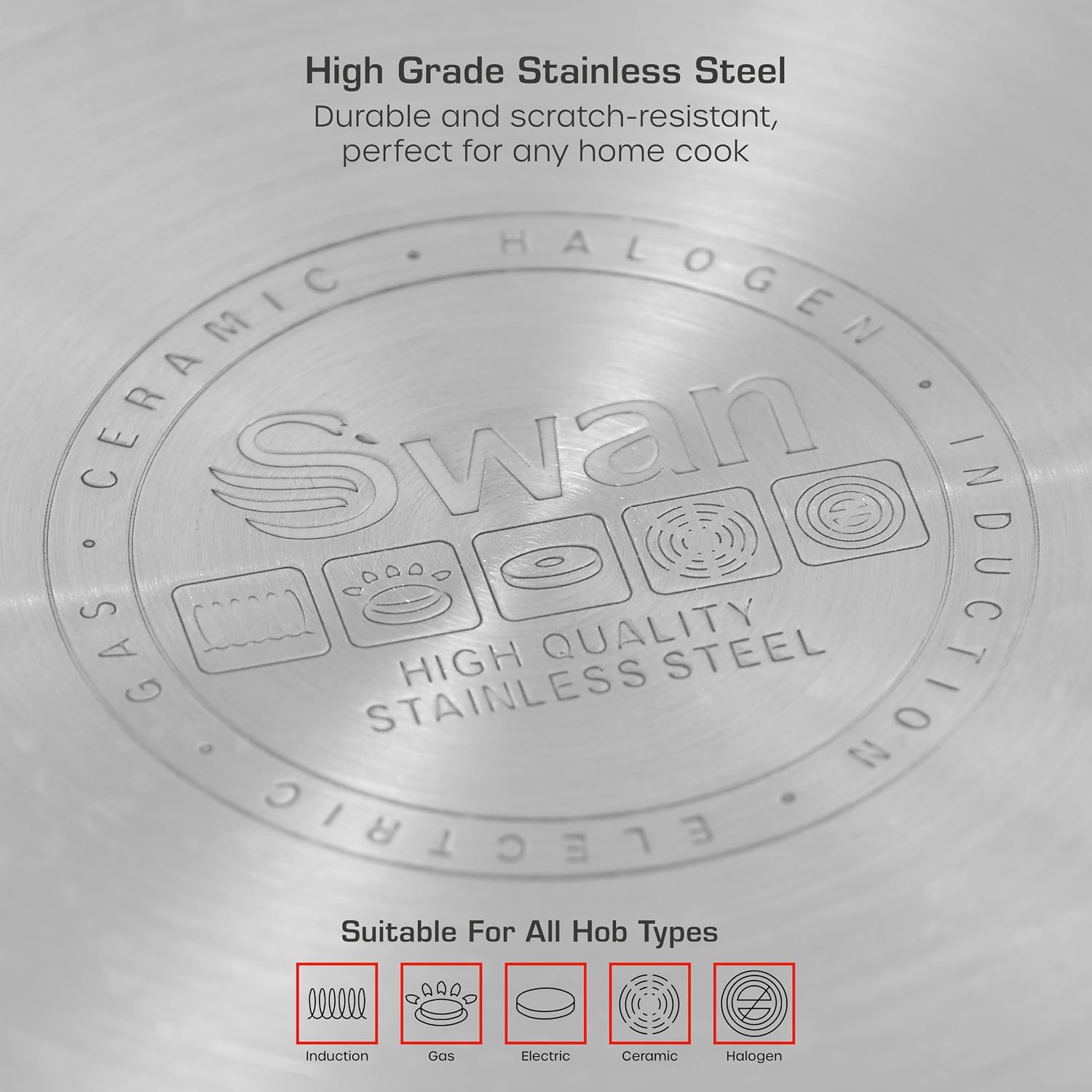 Detalle de Swan Townhouse stainless steel saucepan set