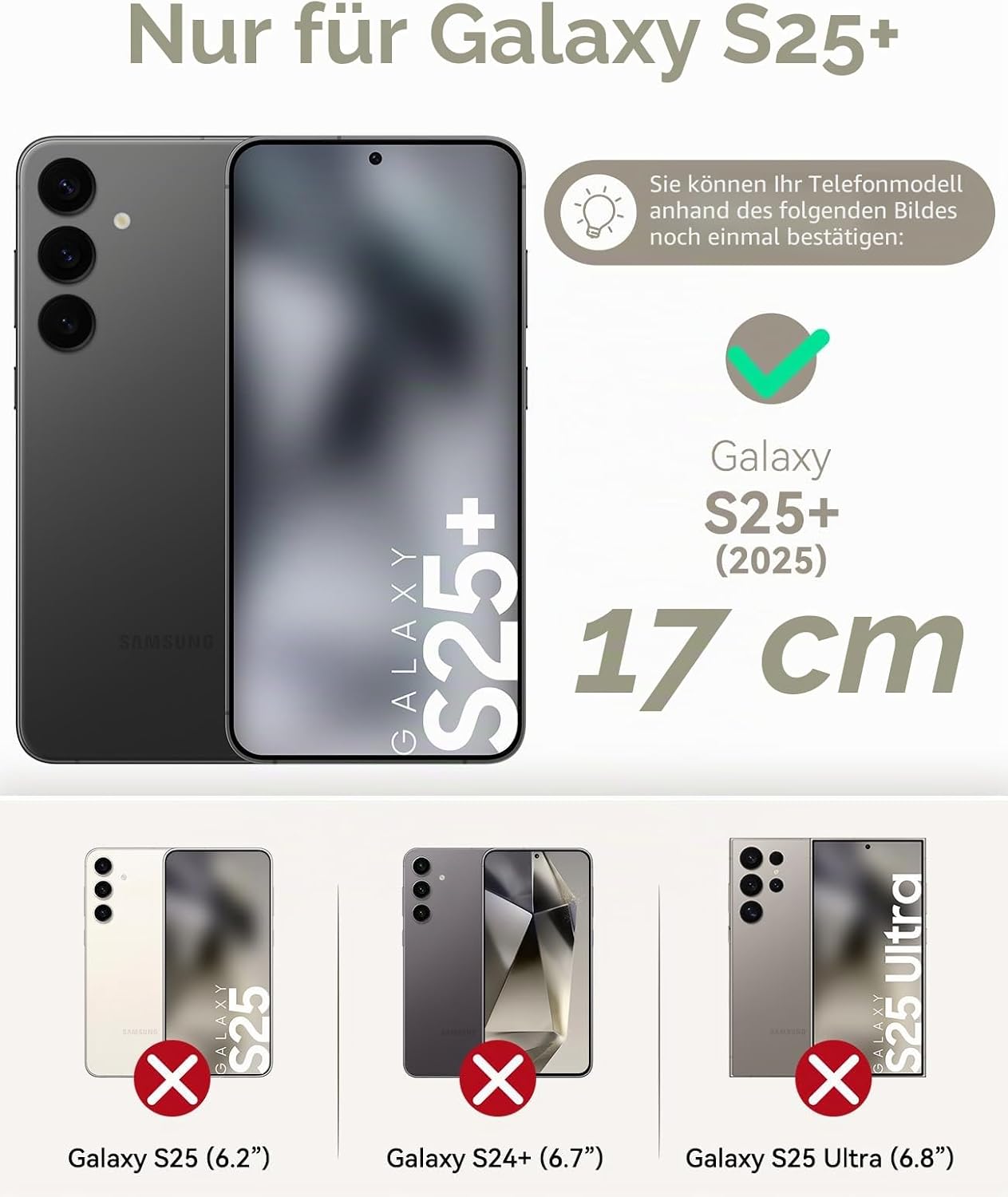Detalle de OCASE Wallet-Hülle aus Leder für Samsung Galaxy S25 Plus 5G – RFID, Standfunktion