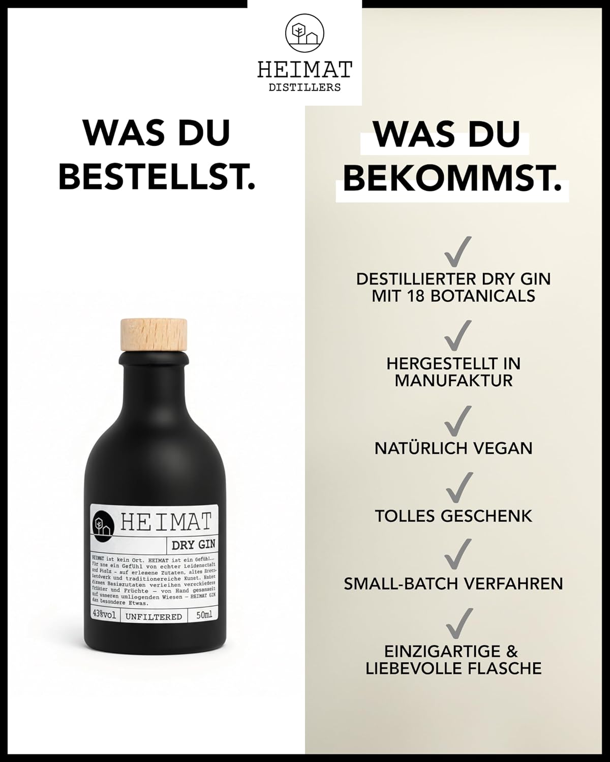 Thumbnail 6 de HEIMAT Dry Gin Probierset Miniatur (3×50 ml) – für ein Gin-Tasting mit 18 Botanicals