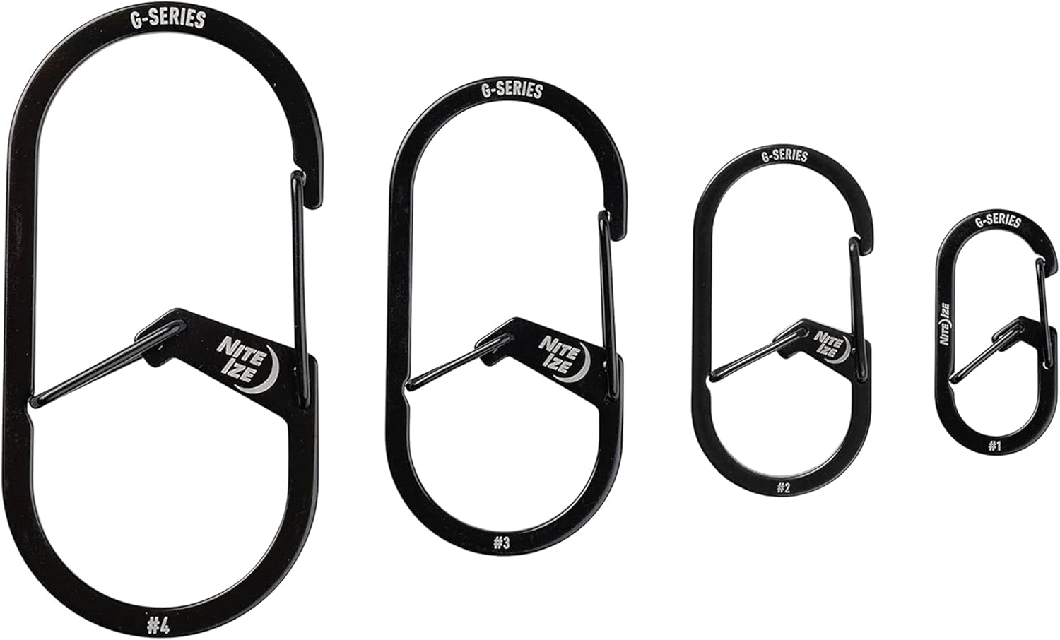 Detalle 2 de NITEIZE 58668 Gカラビナー #2 ステンレス製・二段階ゲートのキー用カラビナ