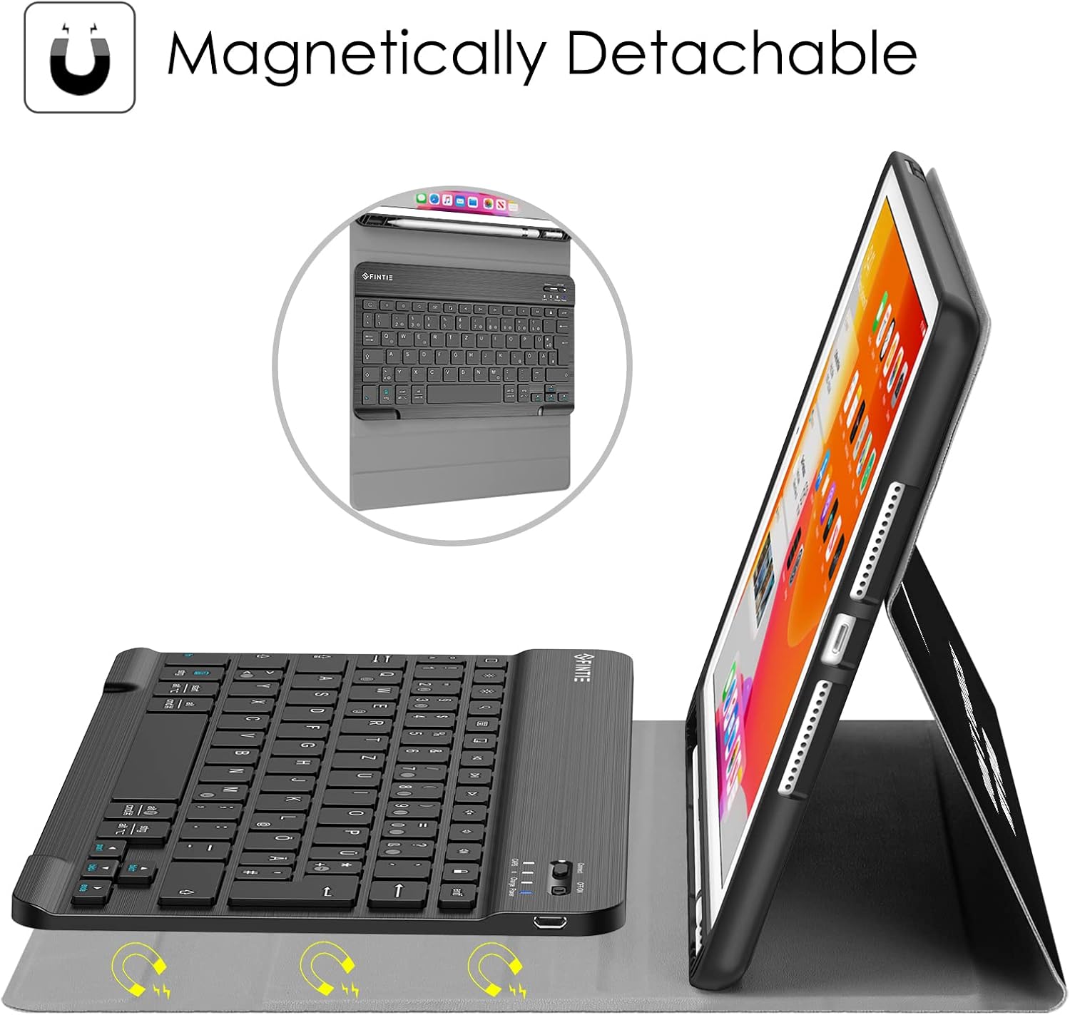 Thumbnail 3 de FINTIE Tastatur Hülle für iPad 10,2 Zoll (9./8./7. Gen, 2019–2021) mit QWERTZ, Pencil-Halter & magnetischer Tastatur
