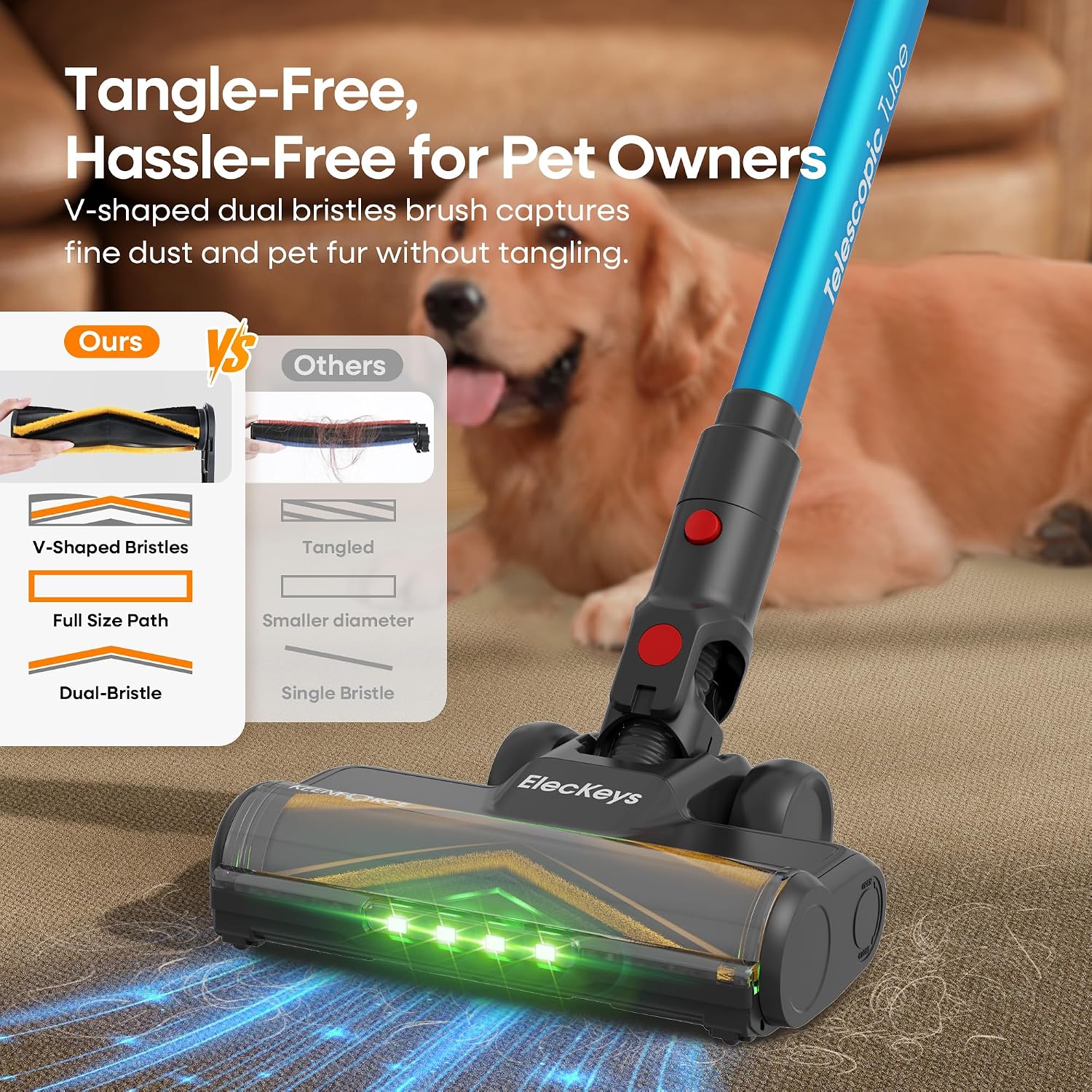 Thumbnail 6 de ElecKeys Cordless Vacuum Cleaner: 600W, 50KPa Suction, 70-Minute Runtime