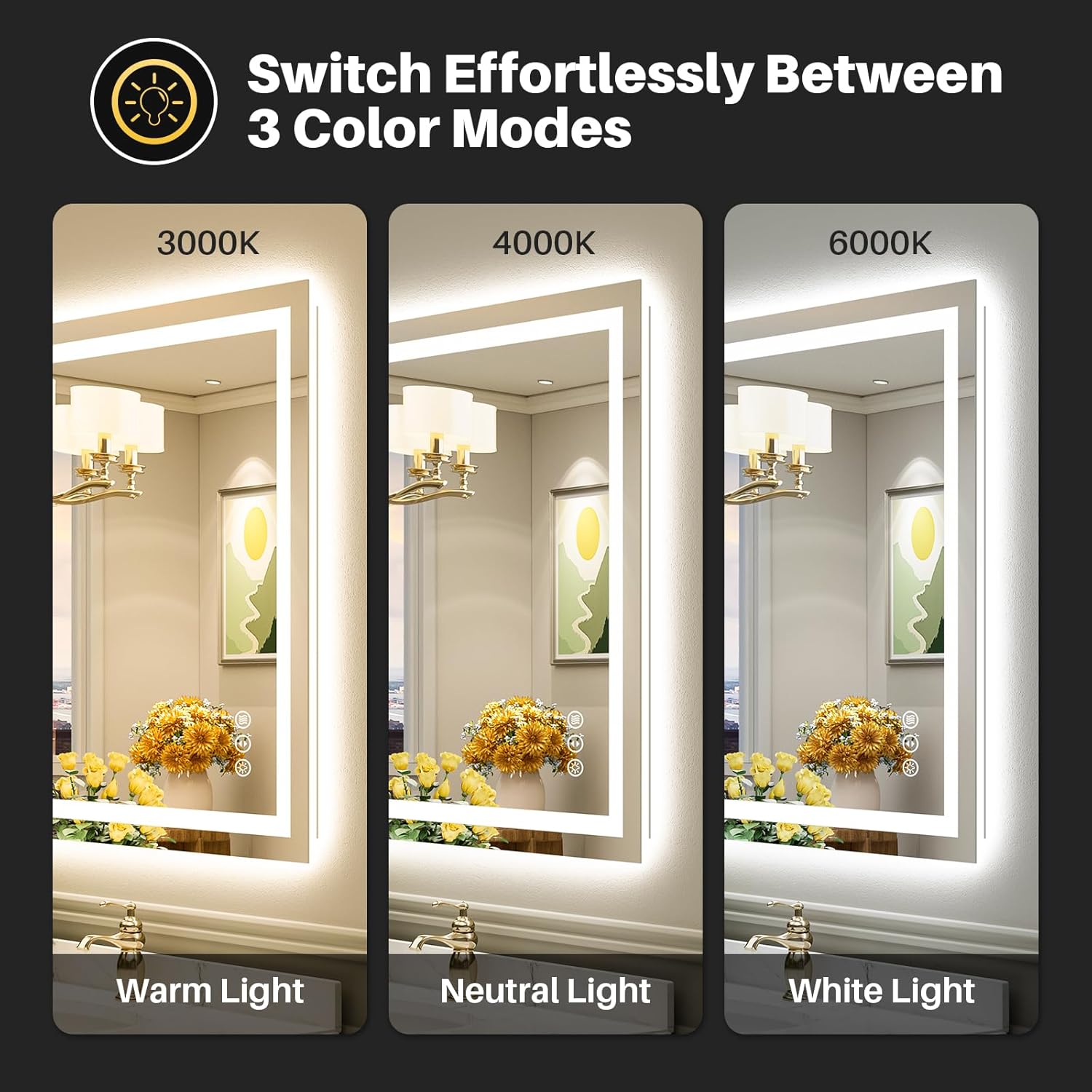 Detalle 2 de Briivue 36x32 Inch LED Bathroom Mirror