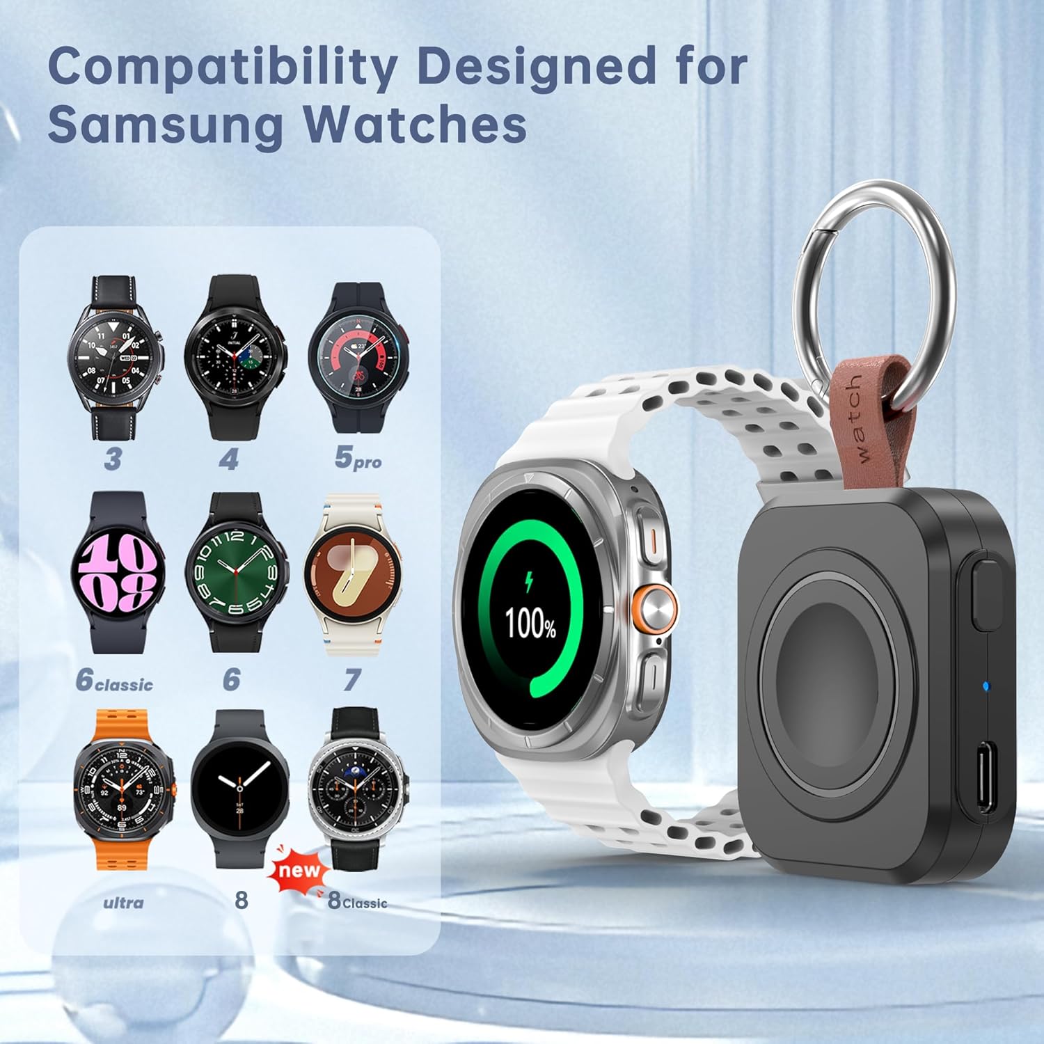 Detalle de ACEQINGSE Portable 1200mAh Watch Charger for Samsung Galaxy Watch