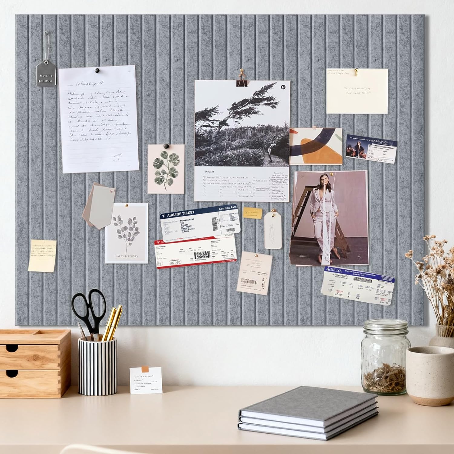 Thumbnail 6 de Bacheca grande in feltro autoadesiva 90 x 120 cm con cammello scuro – EYERIYO