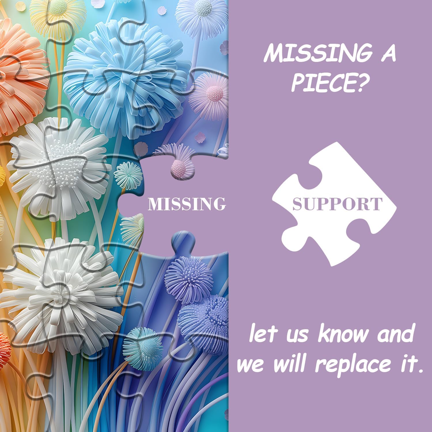 Thumbnail 6 de Flower Puzzles for Adults 1000 Pieces – Dégradé Arc-en-Ciel Impossible, Bouquet Floral