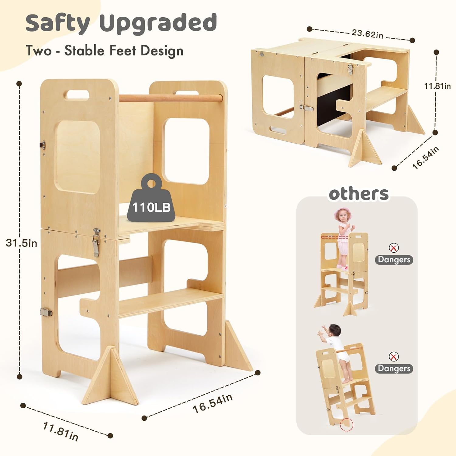 Detalle 2 de Labebe Torre Montessori 3 in 1 per bambini
