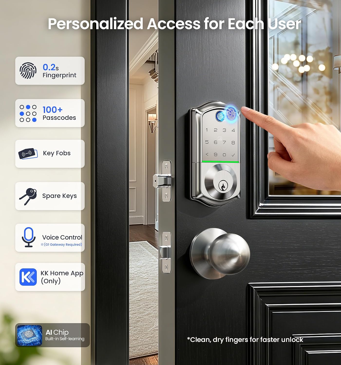 Detalle de Veise Fingerprint Smart Door Lock