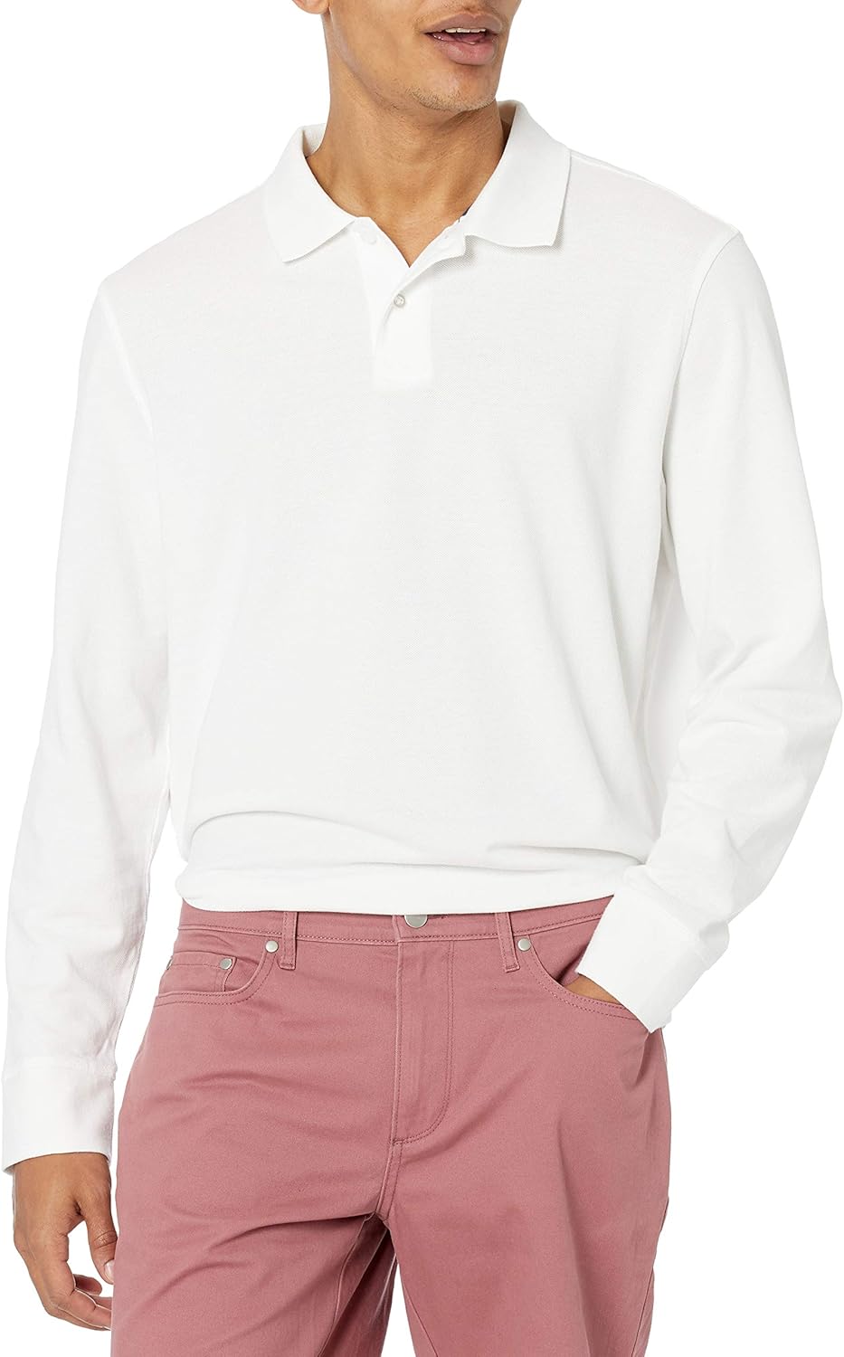 Thumbnail 6 de Polo Amazon Essentials a maniche lunghe in piqué 100% cotone vestibilità regolare da uomo
