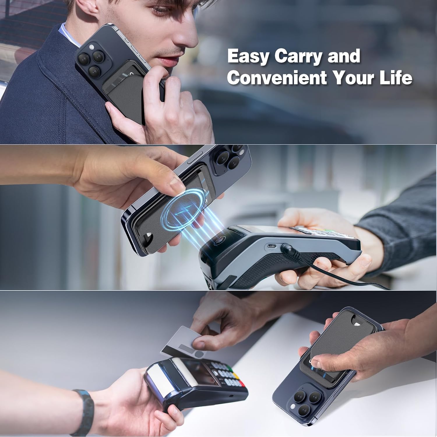 Thumbnail 4 de QYQBOON Mag-Safe Leather Wallet for iPhone 17