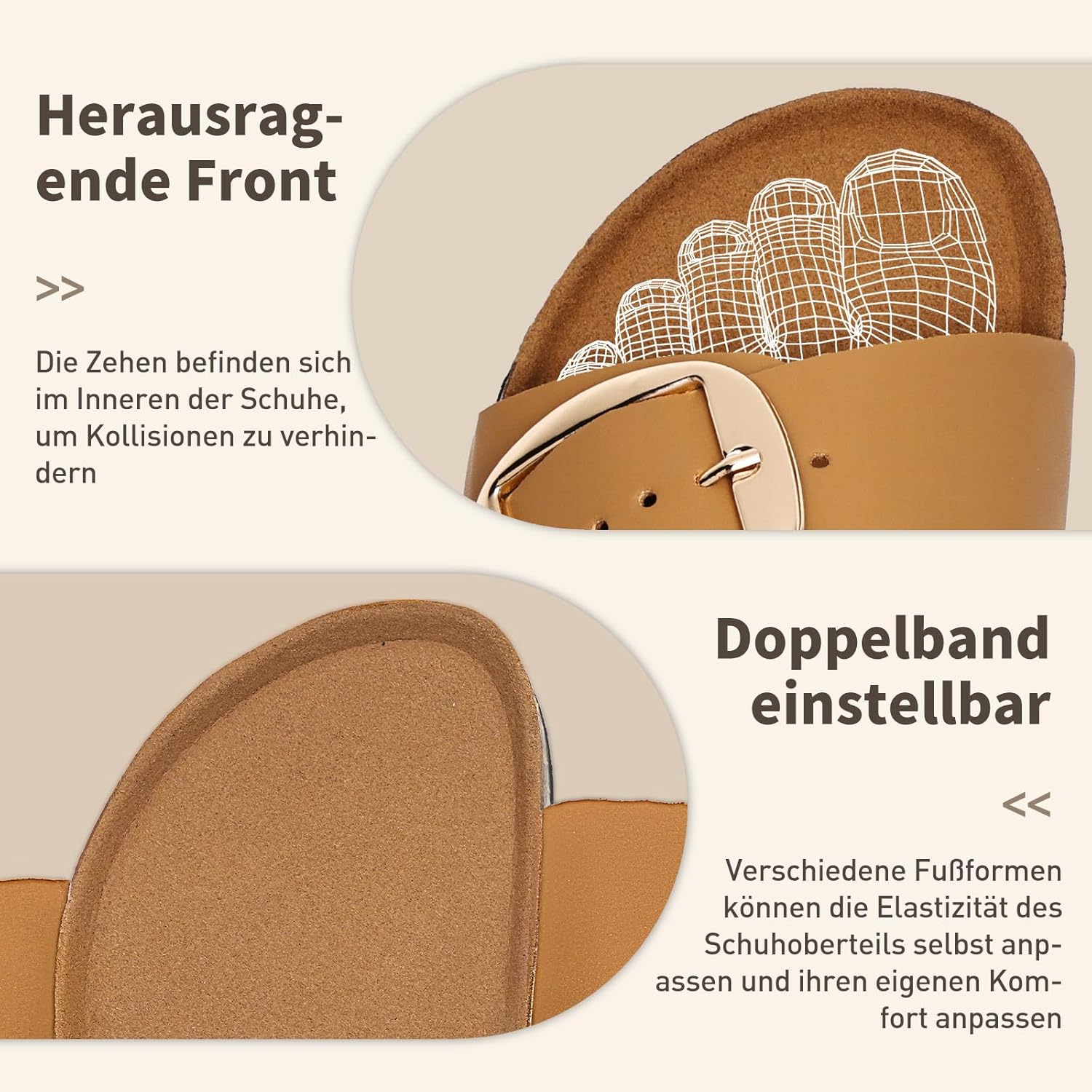 Thumbnail 3 de Torotto Pantoletten Damen – Bequeme Sandalen mit verstellbarer Schnalle