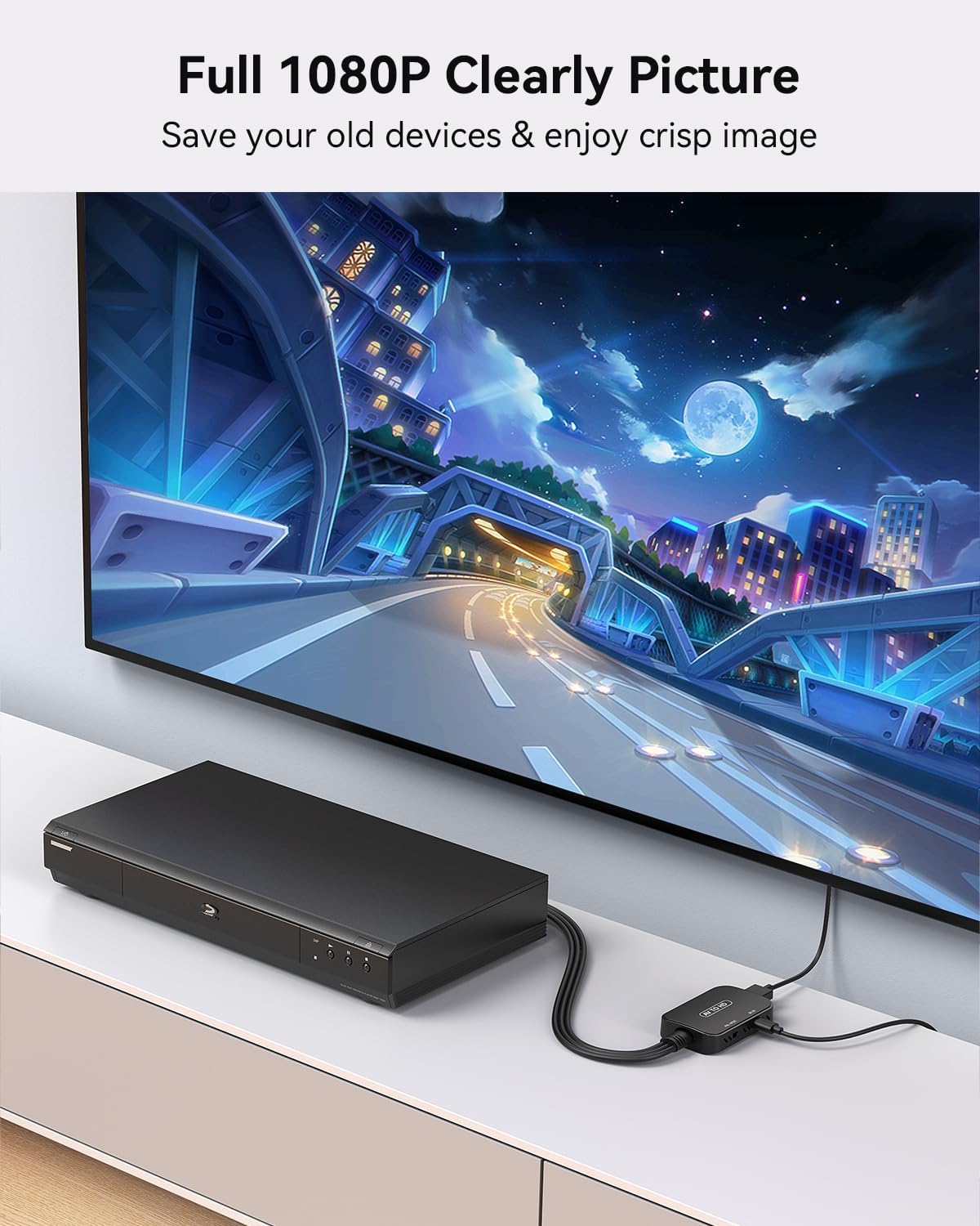 Thumbnail 4 de Viagkiki RCA to HDMI Composite AV Converter (Pink) – Chromecast Ready with HDMI Cable Included