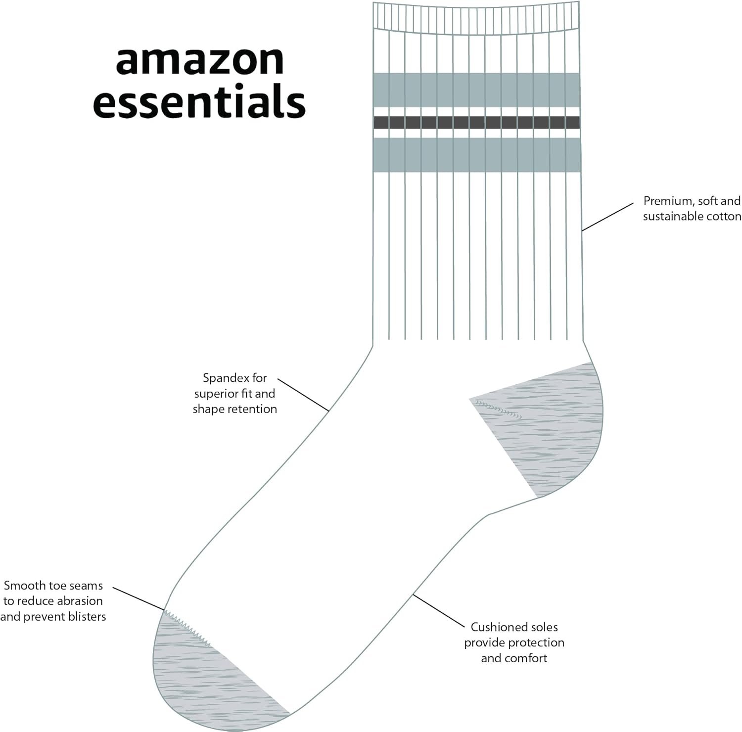 Thumbnail 2 de Amazon Essentials Boys' Cotton Crew Sports Socks (10 Pairs)