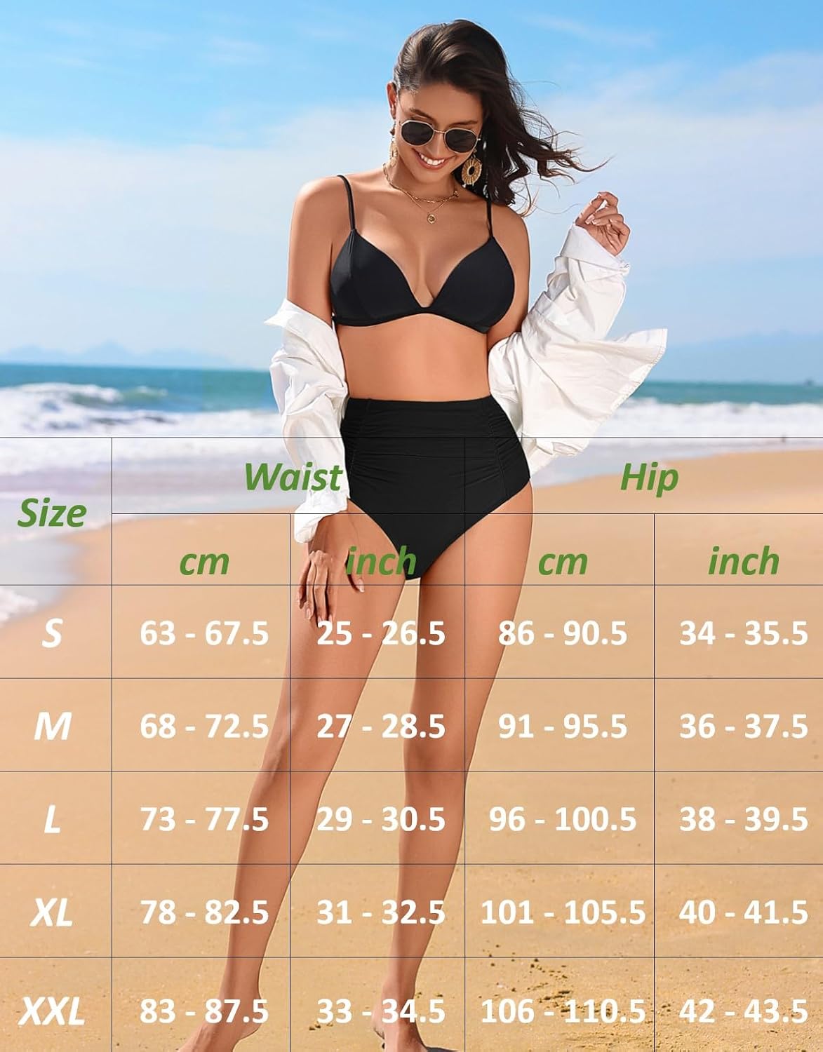 Thumbnail 5 de Ekouaer Slip Costume Donna Vita Alta con Arricciature – Slip Bikini pieni di fascino e comfort