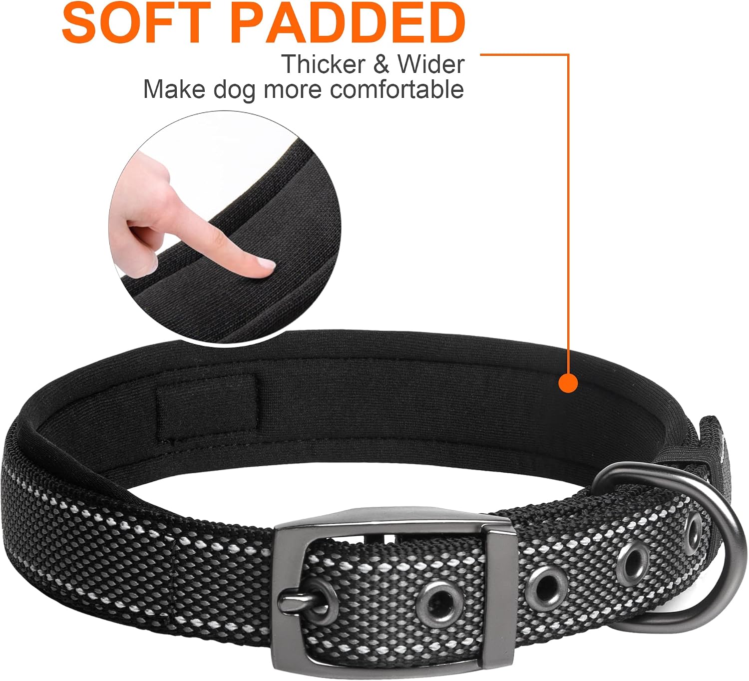 Thumbnail 3 de Fida Padded Dog Collar 500kg metal buckle