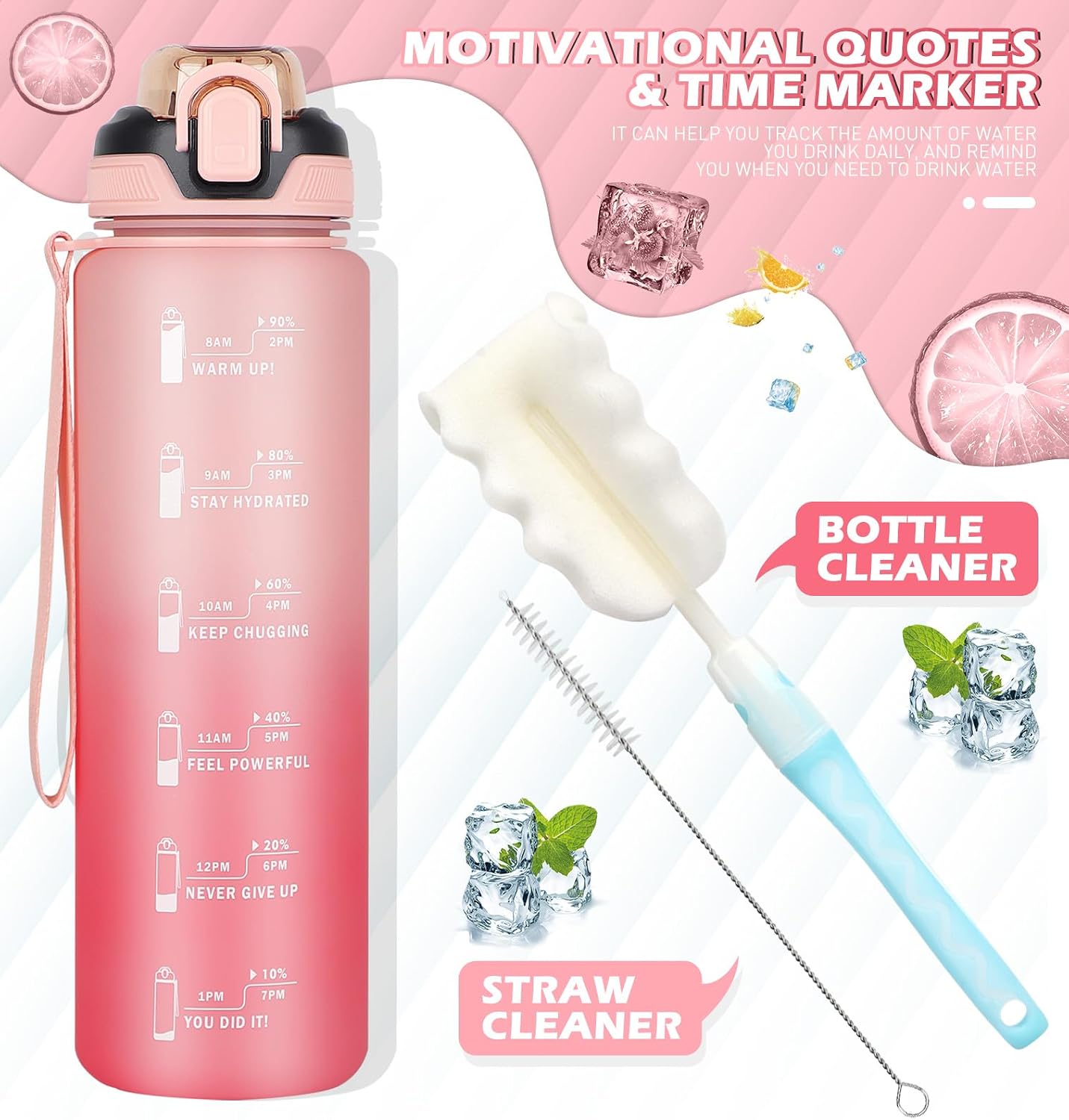 Detalle 2 de CodiCile 1L water bottle with straw 🚰