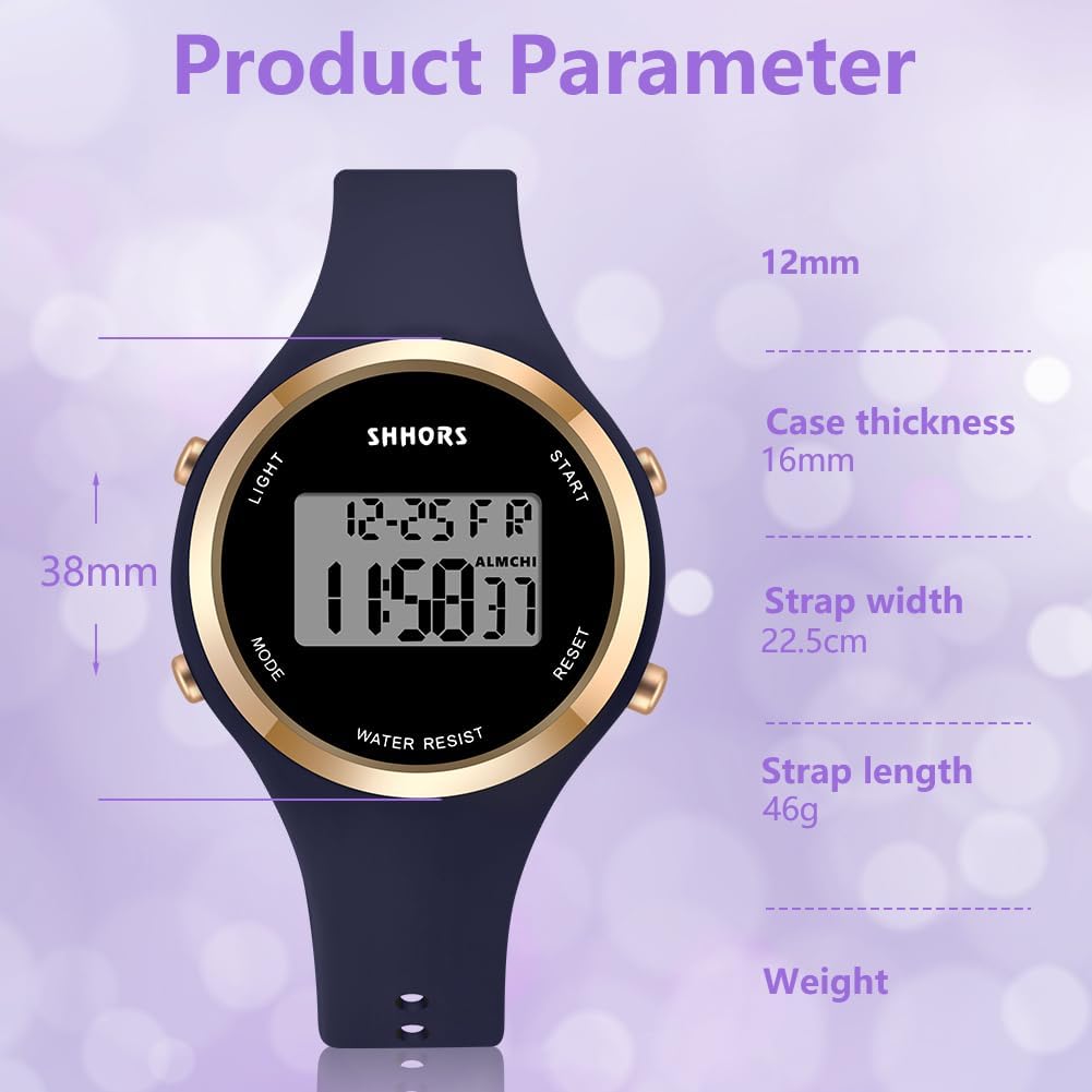 Detalle 2 de OFFCUP Damenuhr Digitaluhr mit LED Licht