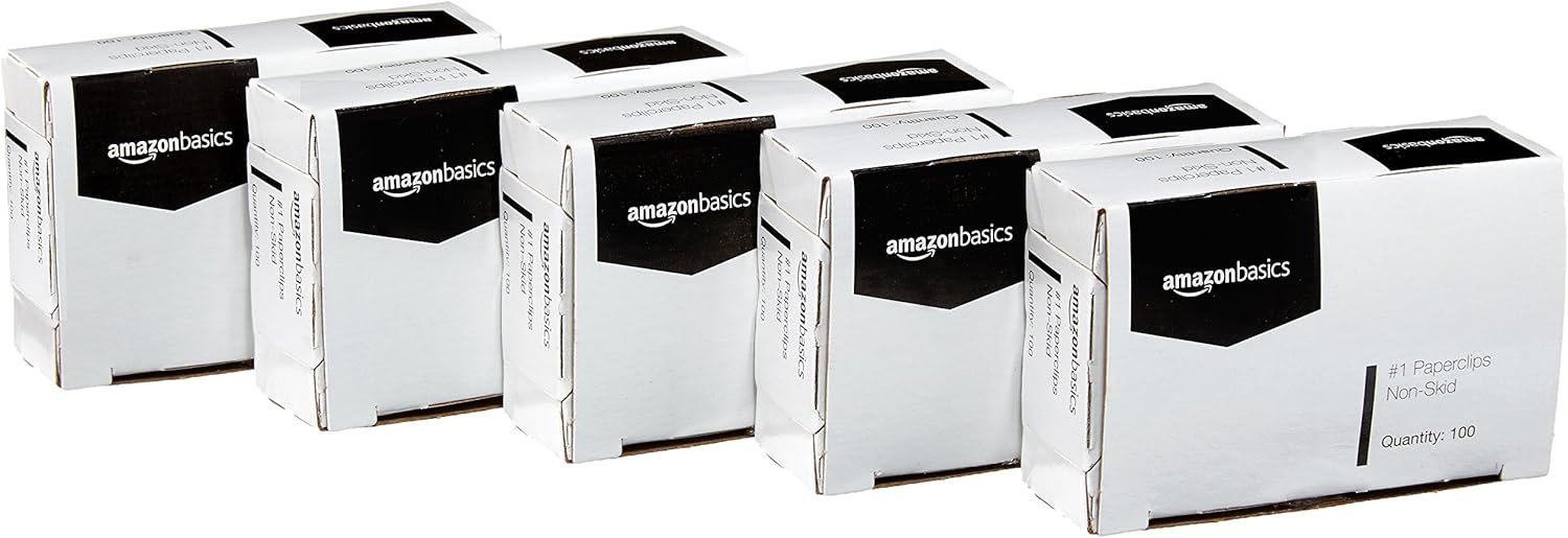 Detalle 2 de Amazon Basics No. 1 Paper Clips, 1000-Count (10 x 100), Silver