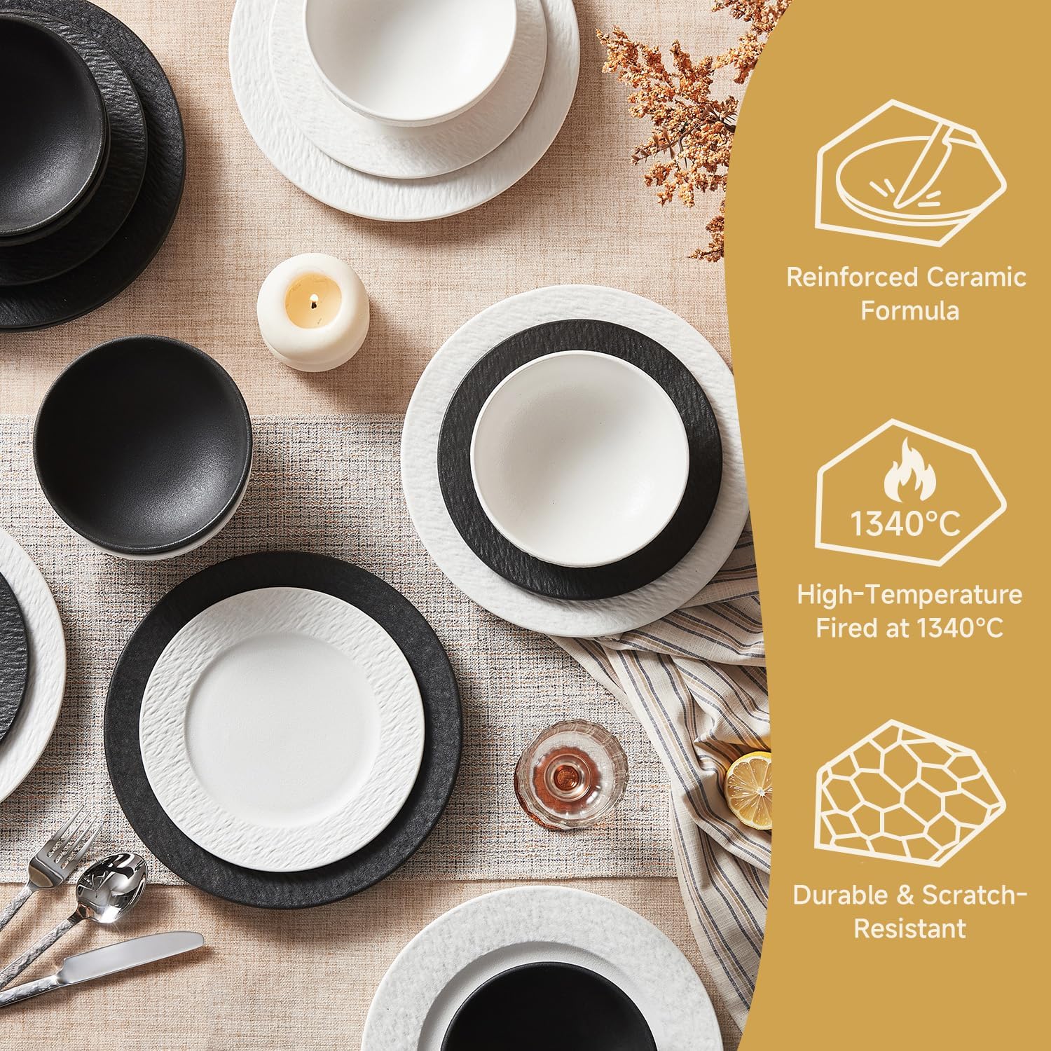 Detalle de KINGSTONE Dinnerware Set 24-Piece
