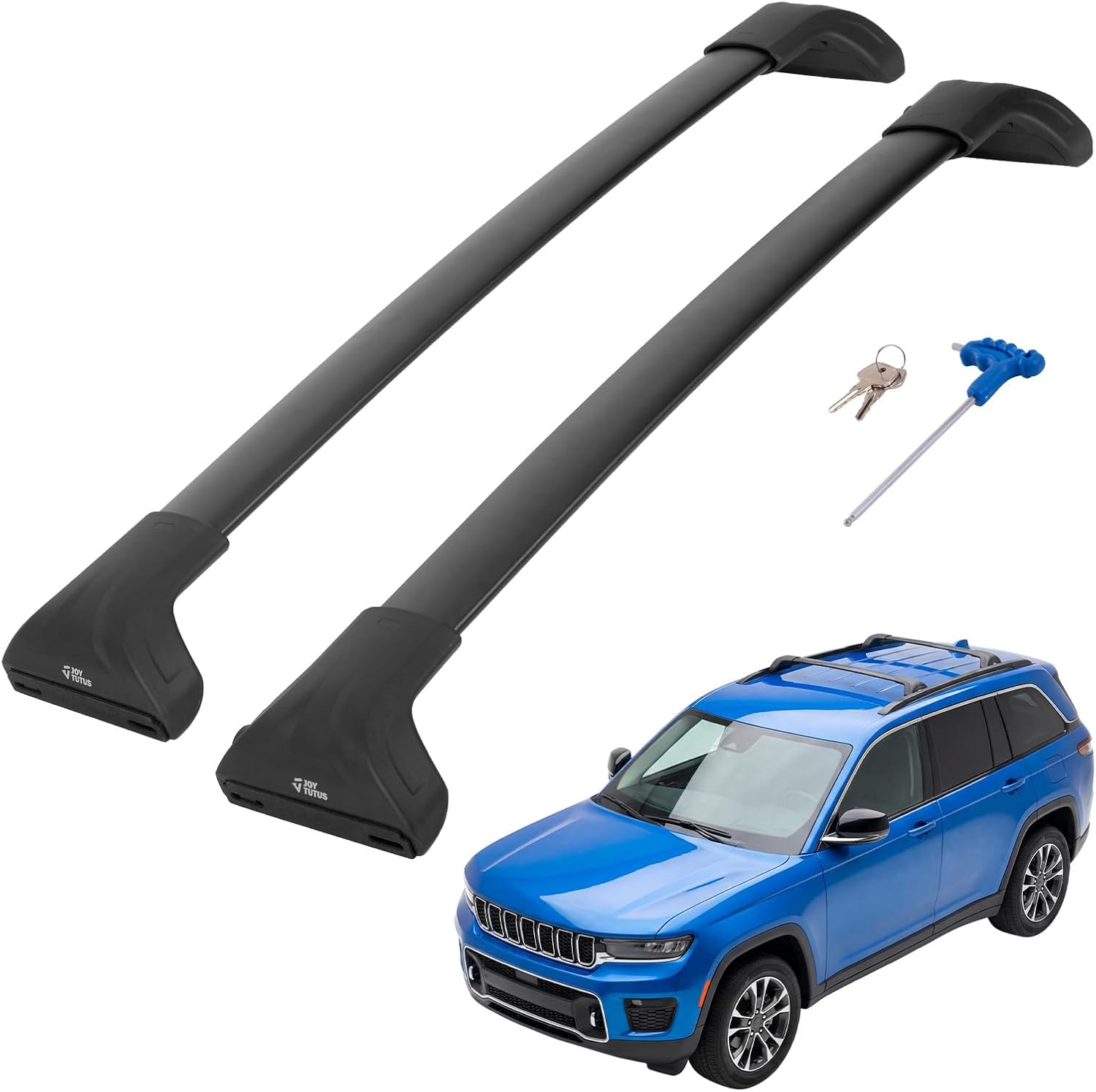Detalle de JOYTUTUS 300lbs Heavy Duty Lockable Aluminum Roof Rack Cross Bars for Jeep Grand Cherokee L (2021–2026) and Grand Cherokee WL (2022–2026)