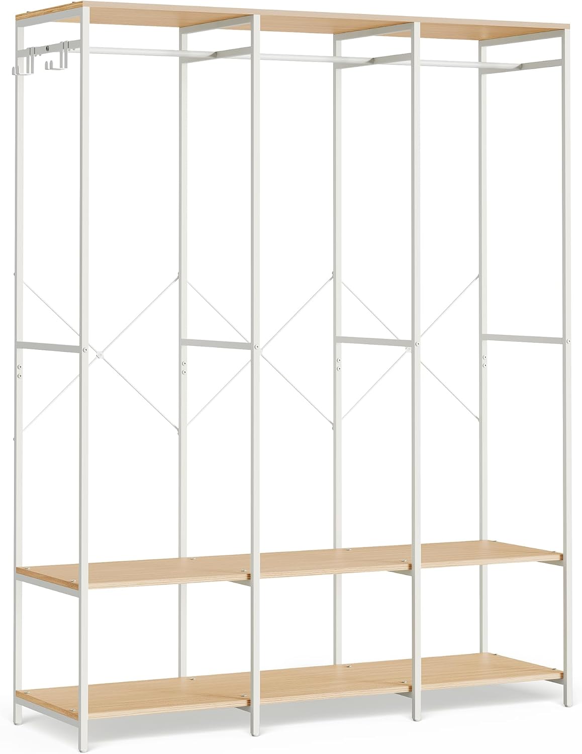 Thumbnail 6 de SONGMICS BLOCHIC RGR004B01 Clothes Rail with Shelves, X-Bar Support