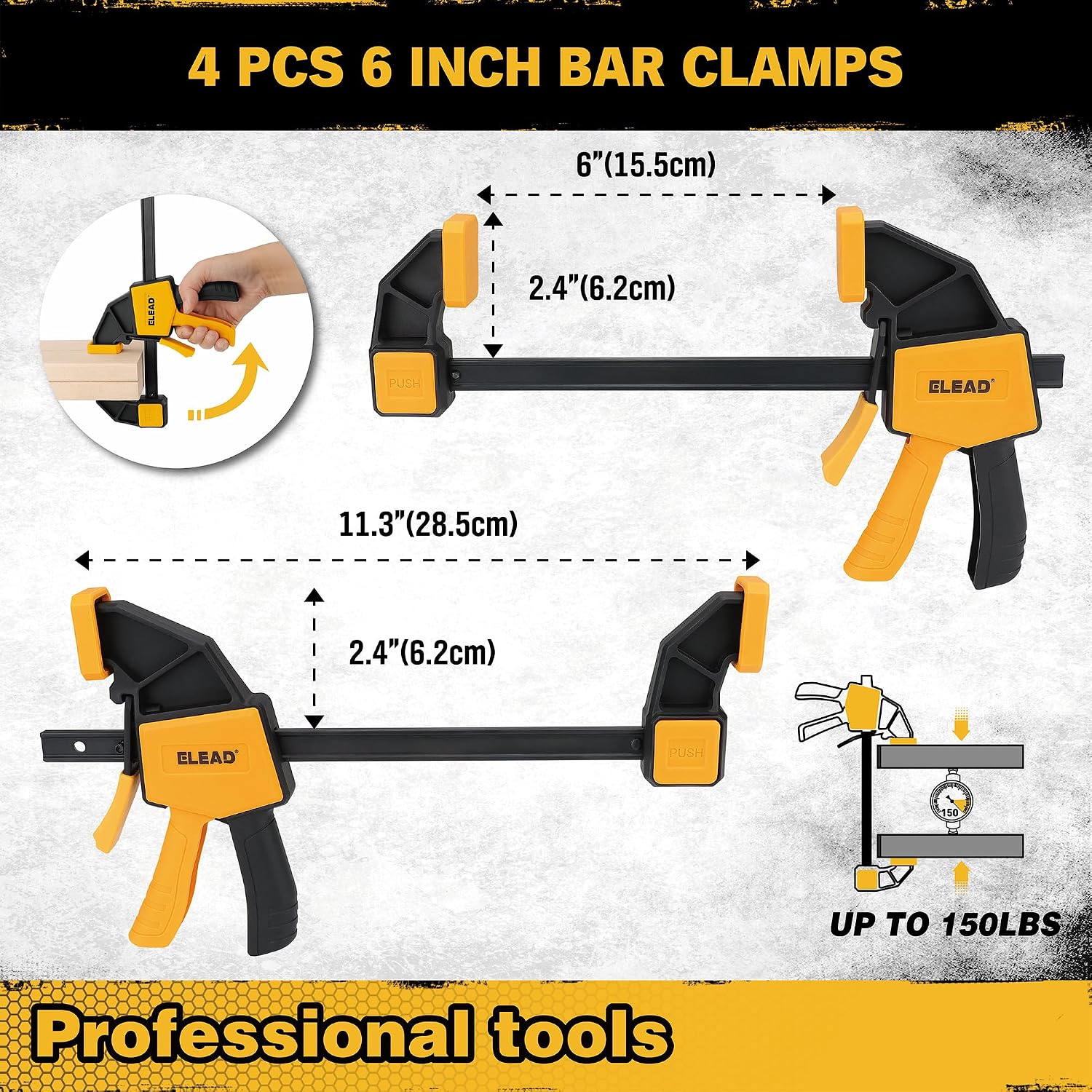 Thumbnail 1 de Woodworking Clamp Set, 6-Inch
