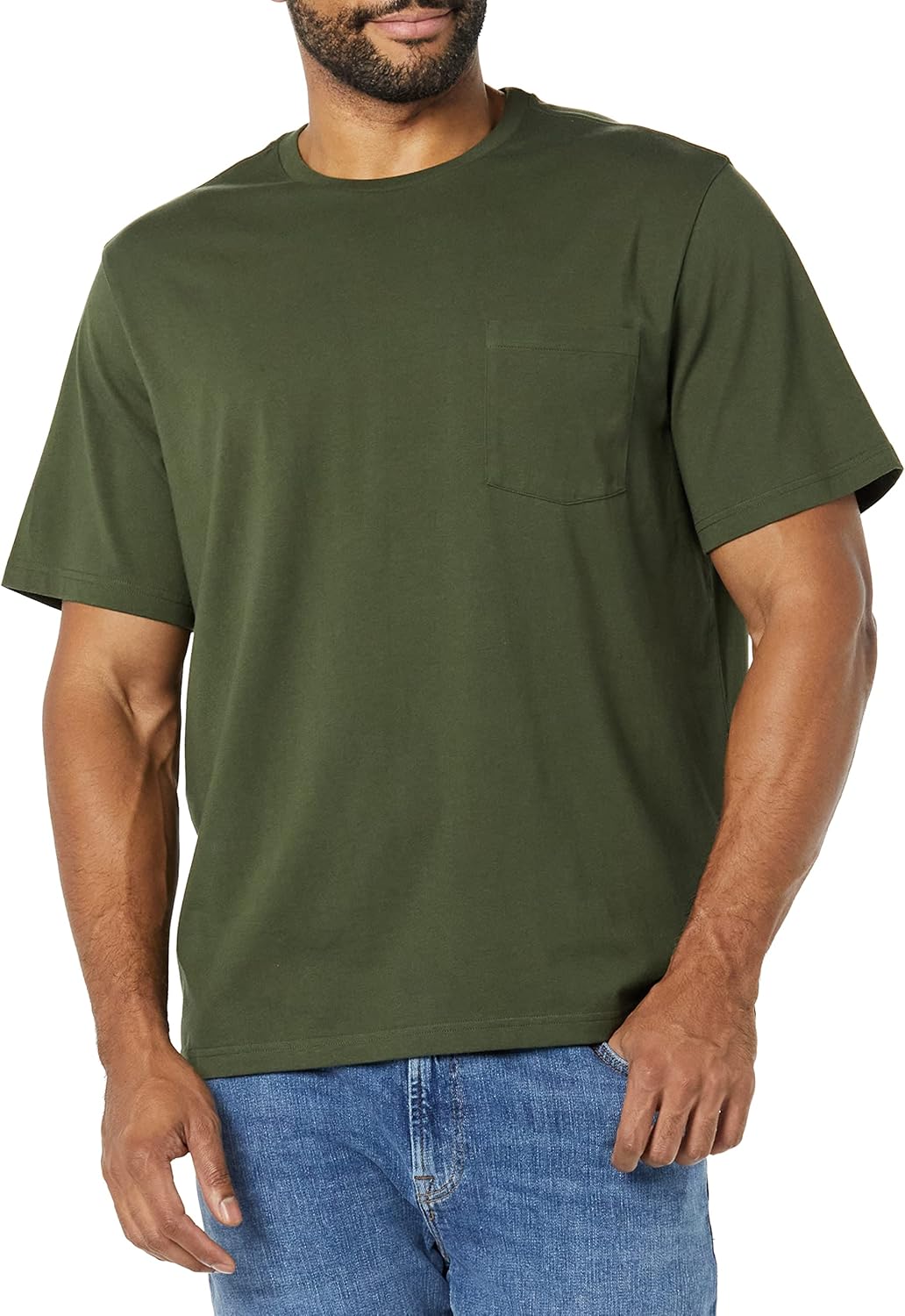 Thumbnail 1 de Amazon Essentials Herren-T-Shirt mit kurzen Ärmeln, Rundhalsausschnitt und Tasche – 2er-Pack, normale Passform
