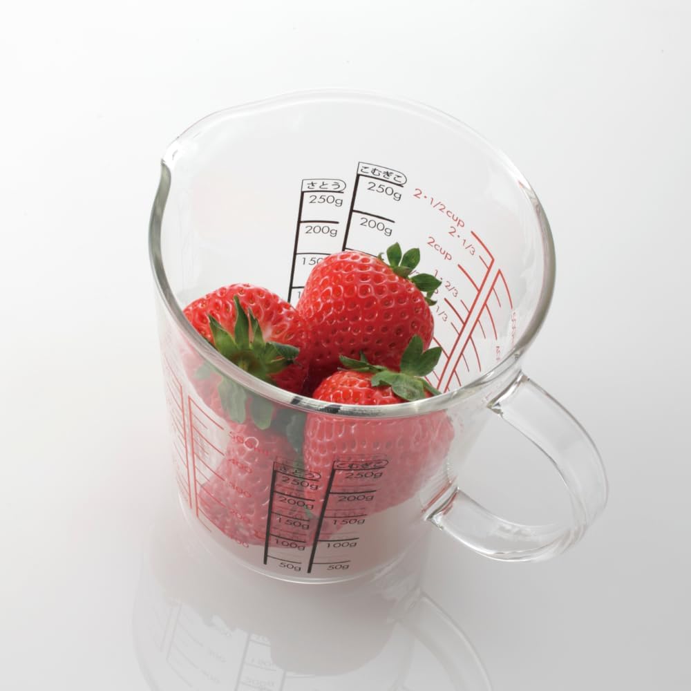 Detalle de HARIO CMJW-500 ワイド耐熱ガラス製メジャーカップ 500ml・取っ手付き・日本製