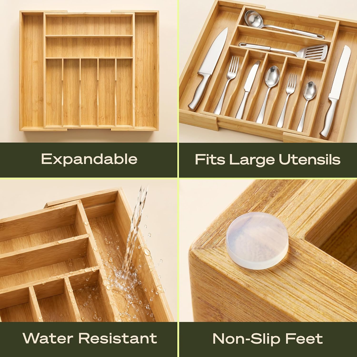 Thumbnail 2 de ROYAL CRAFT WOOD Bamboo Drawer Organizer 9‑Slot
