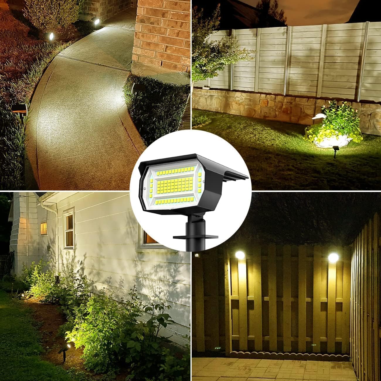 Detalle de LOTMOS Solarstrahler für außen (4 Stück, 72 LEDs) mit 3000K Warmweiß, IP65