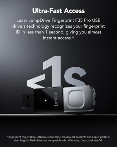 Thumbnail 4 de Lexar JumpDrive F35 Pro 256GB USB 3.0 con Huella 👆